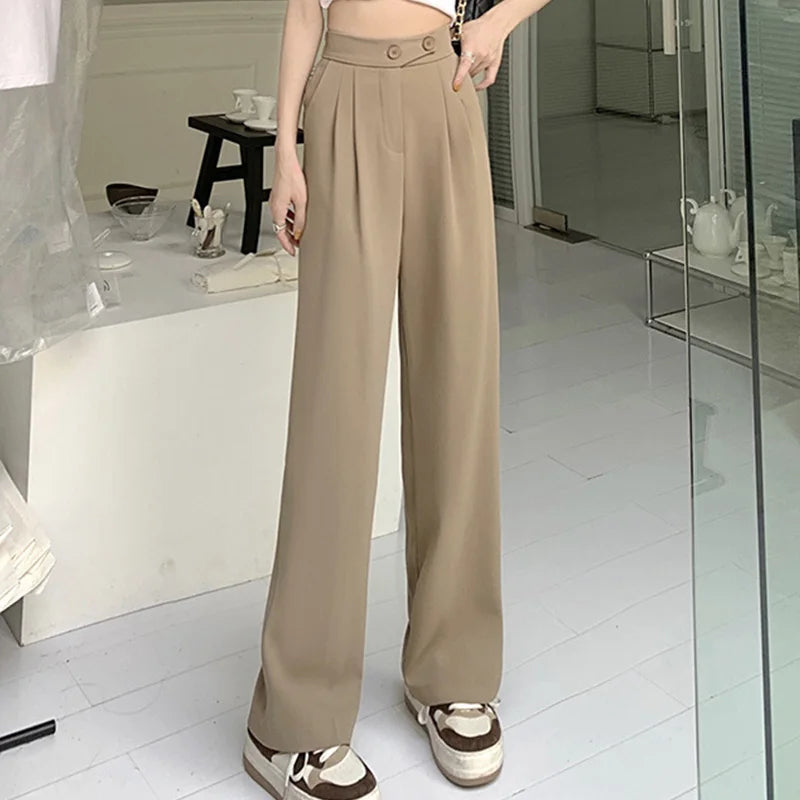 Kenna™ – Stylische koreanische High-Waist-Hose mit Knöpfen