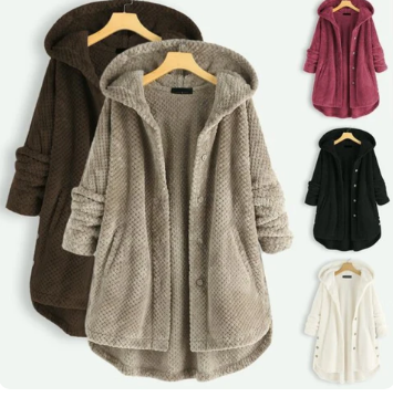 Ksenia™ - Übergroße Sammet-Huva-Jacka (50 % RABATT)