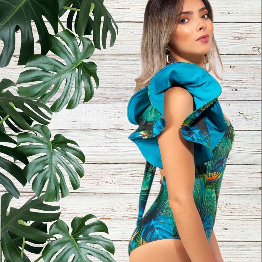 Modioza Sexy Ruffle One Piece Badeanzug