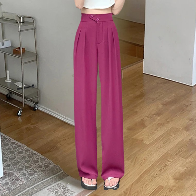 Kenna™ – Stylische koreanische High-Waist-Hose mit Knöpfen