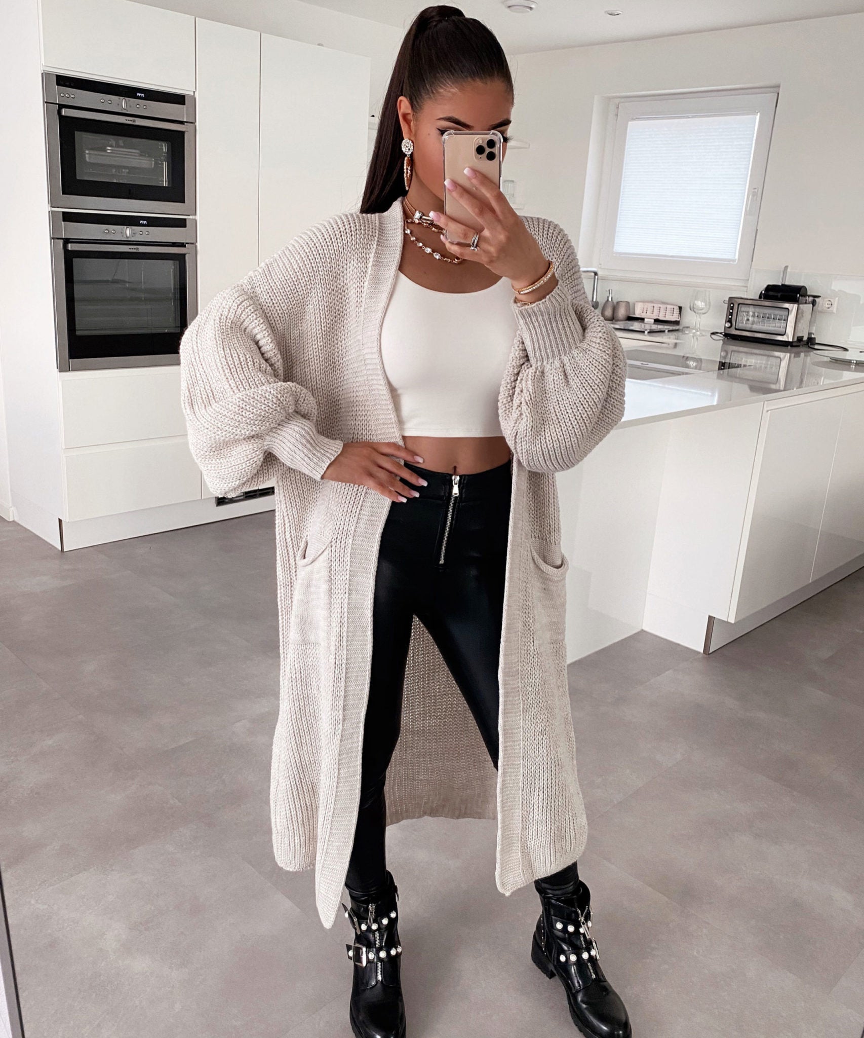 Cardigan Leilani lang Beige