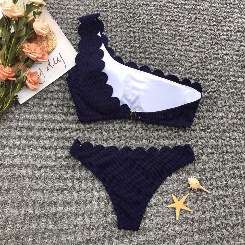 Modioza- Hochgeschnittener One-Shoulder-Badeanzug