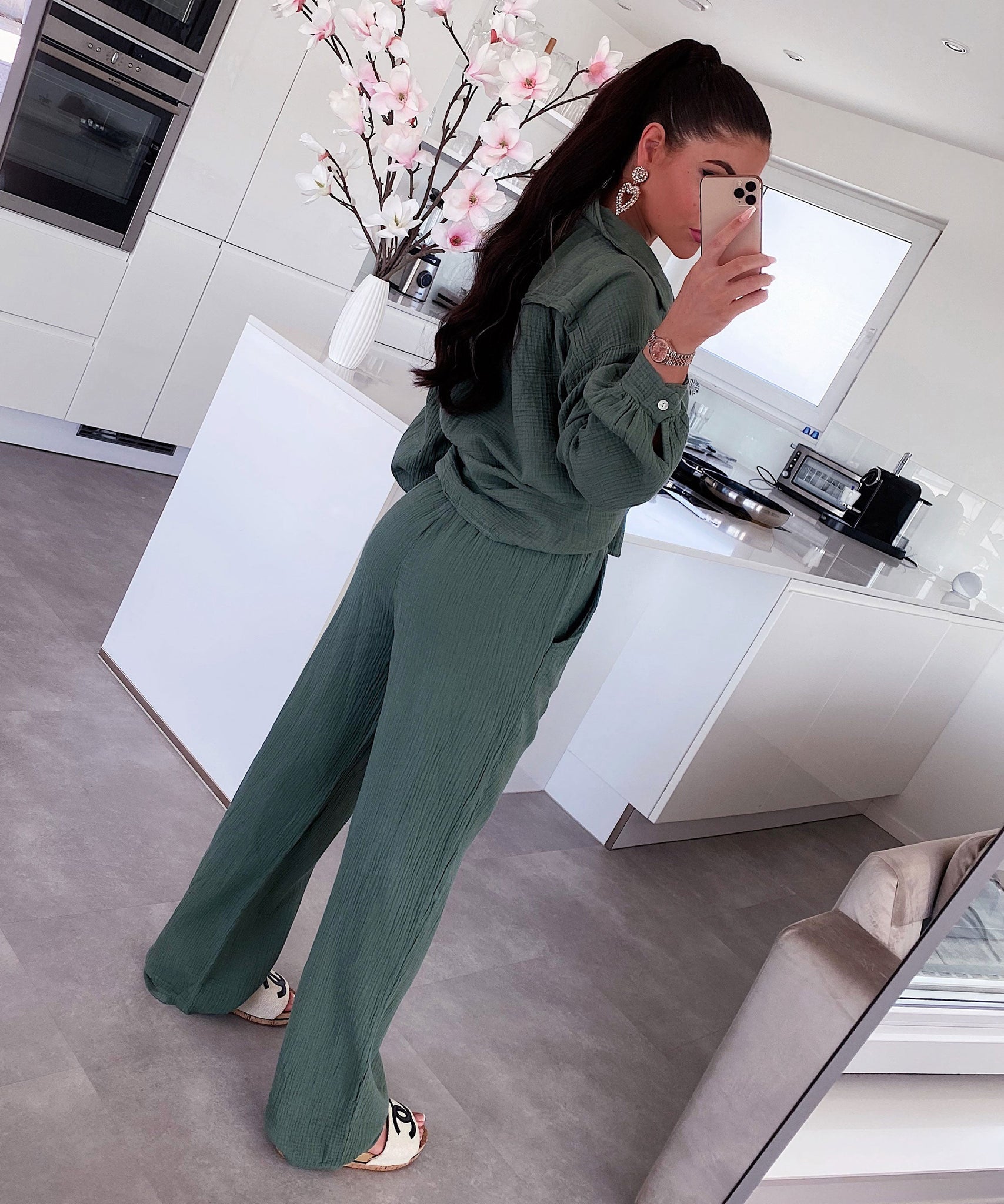 Musselin Hose Abril Khaki