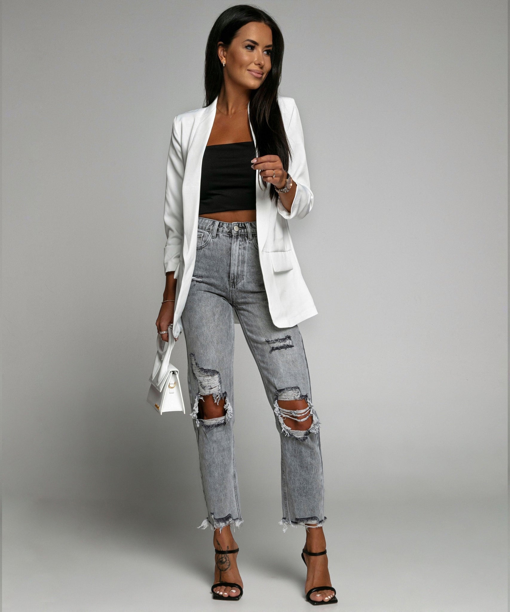 Mum-Jeans Paris Grau