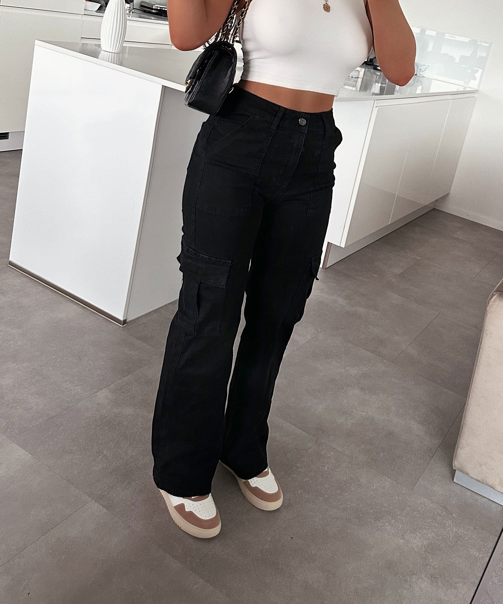 Stretch Cargojeans Palmira Schwarz