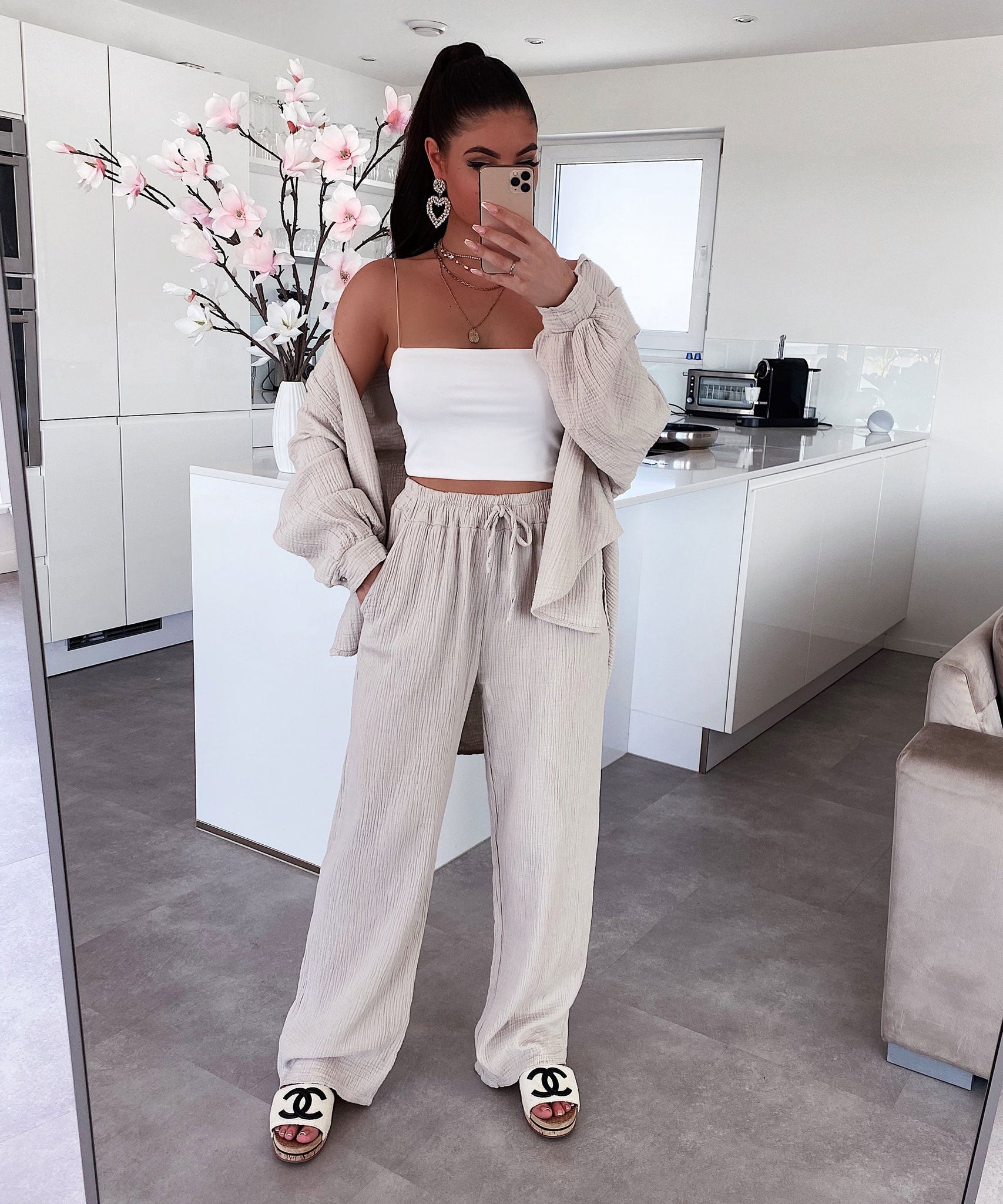 Musselin Hose Abril Beige