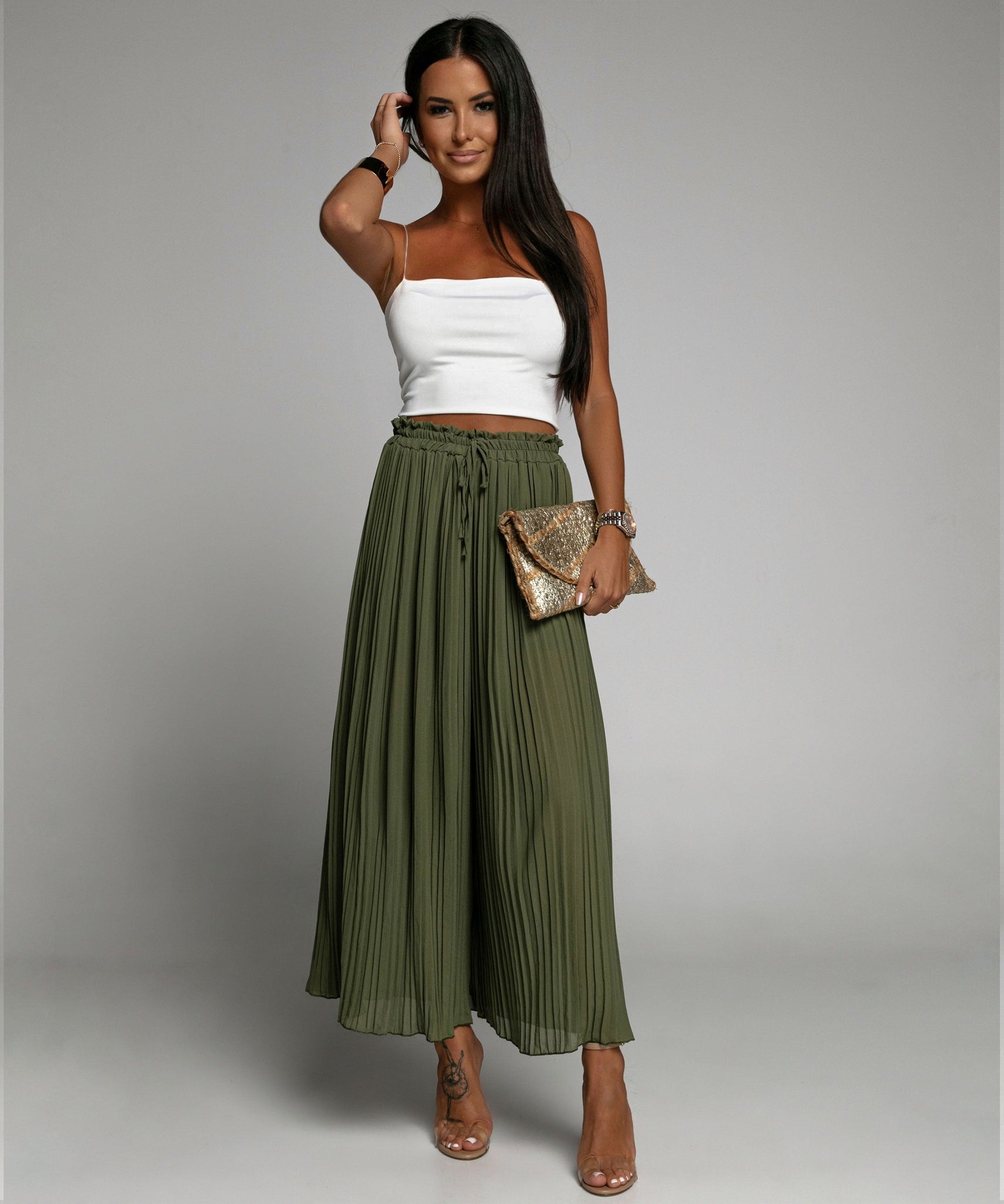 Plissee Hose Mira Khaki