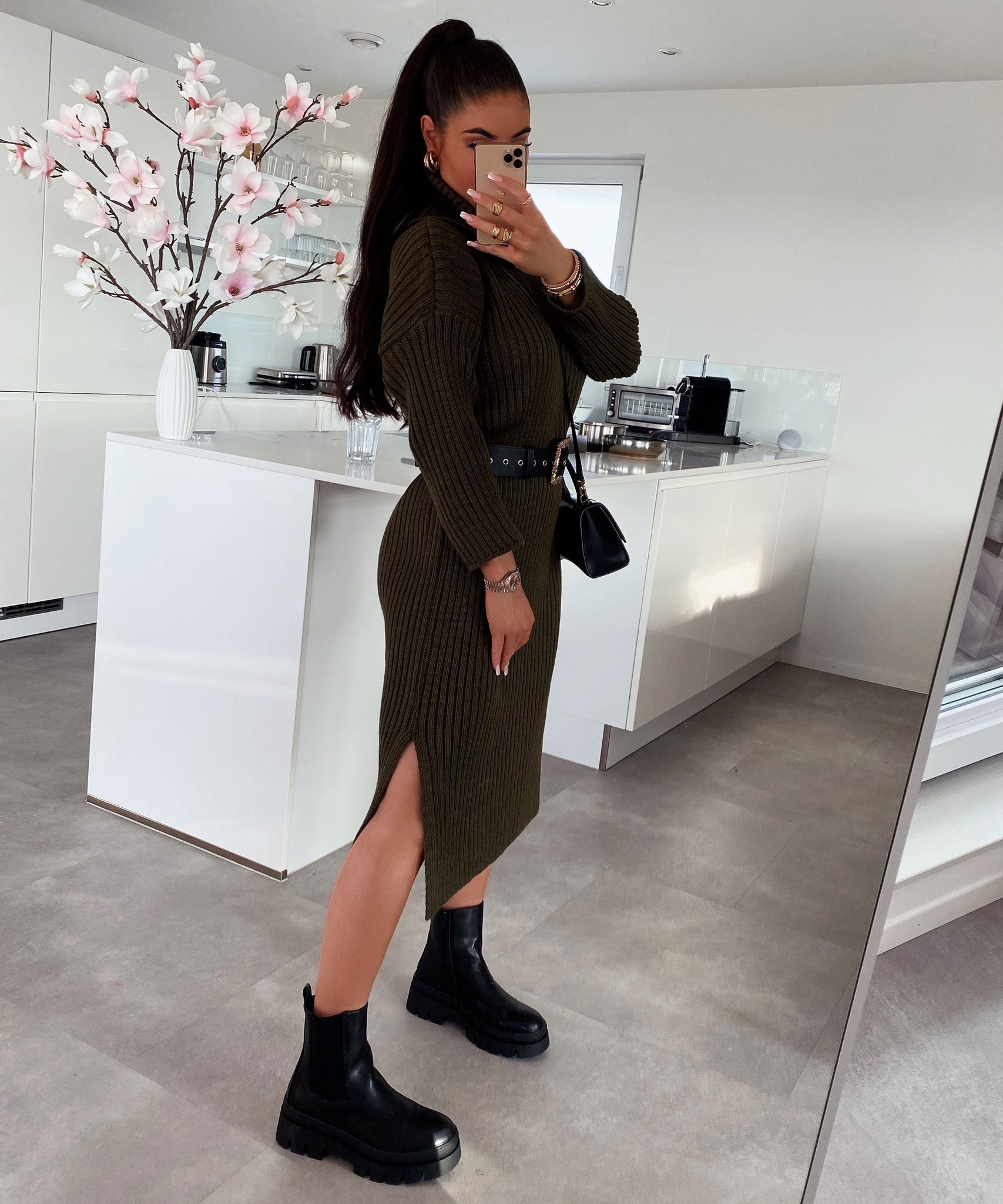 Strickkleid Rowan Khaki