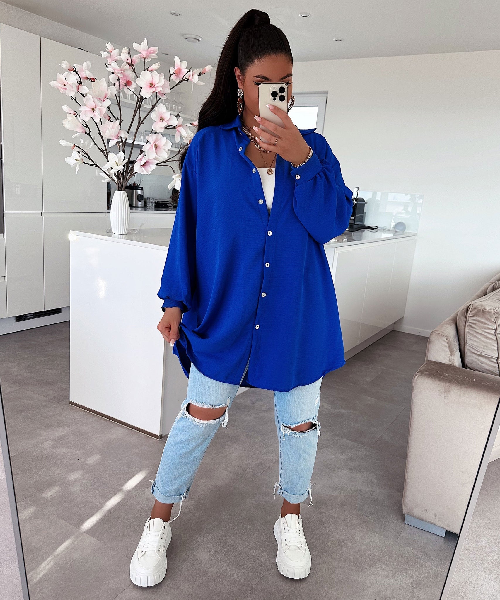 Bluse Luciana Royalblau