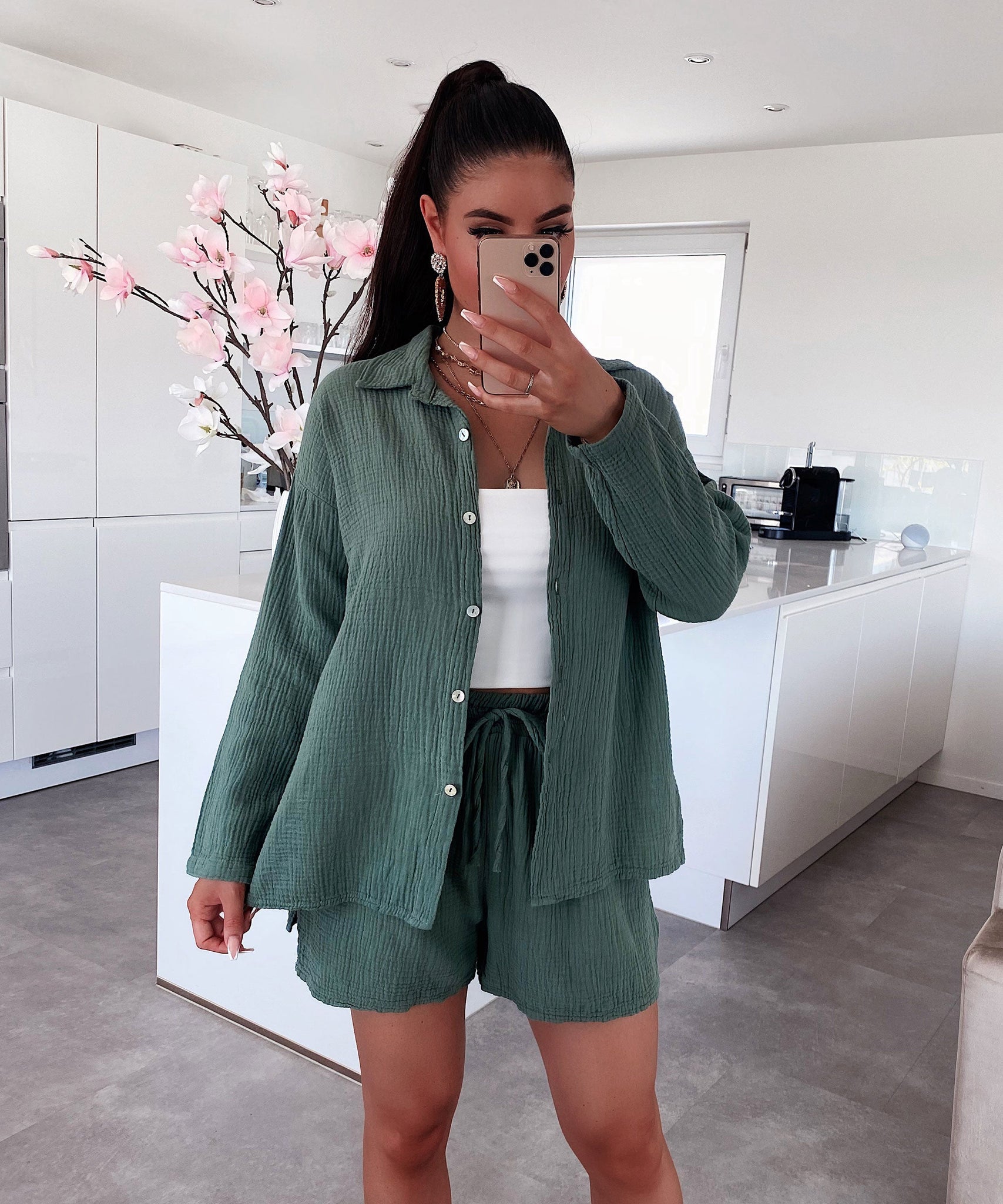 Musselin Set Lia Khaki