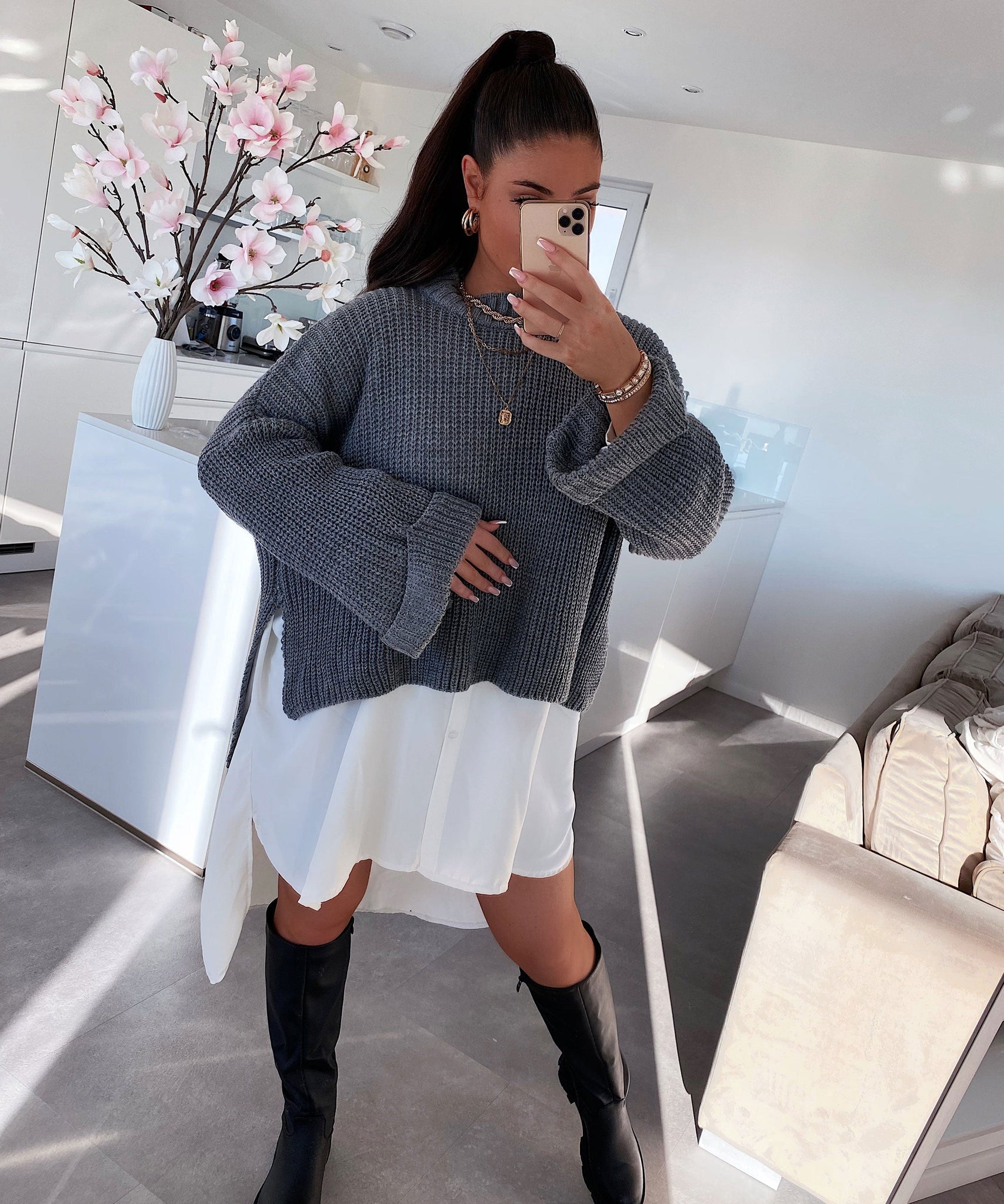 Pullover Elsa Kurz Dunkelgrau