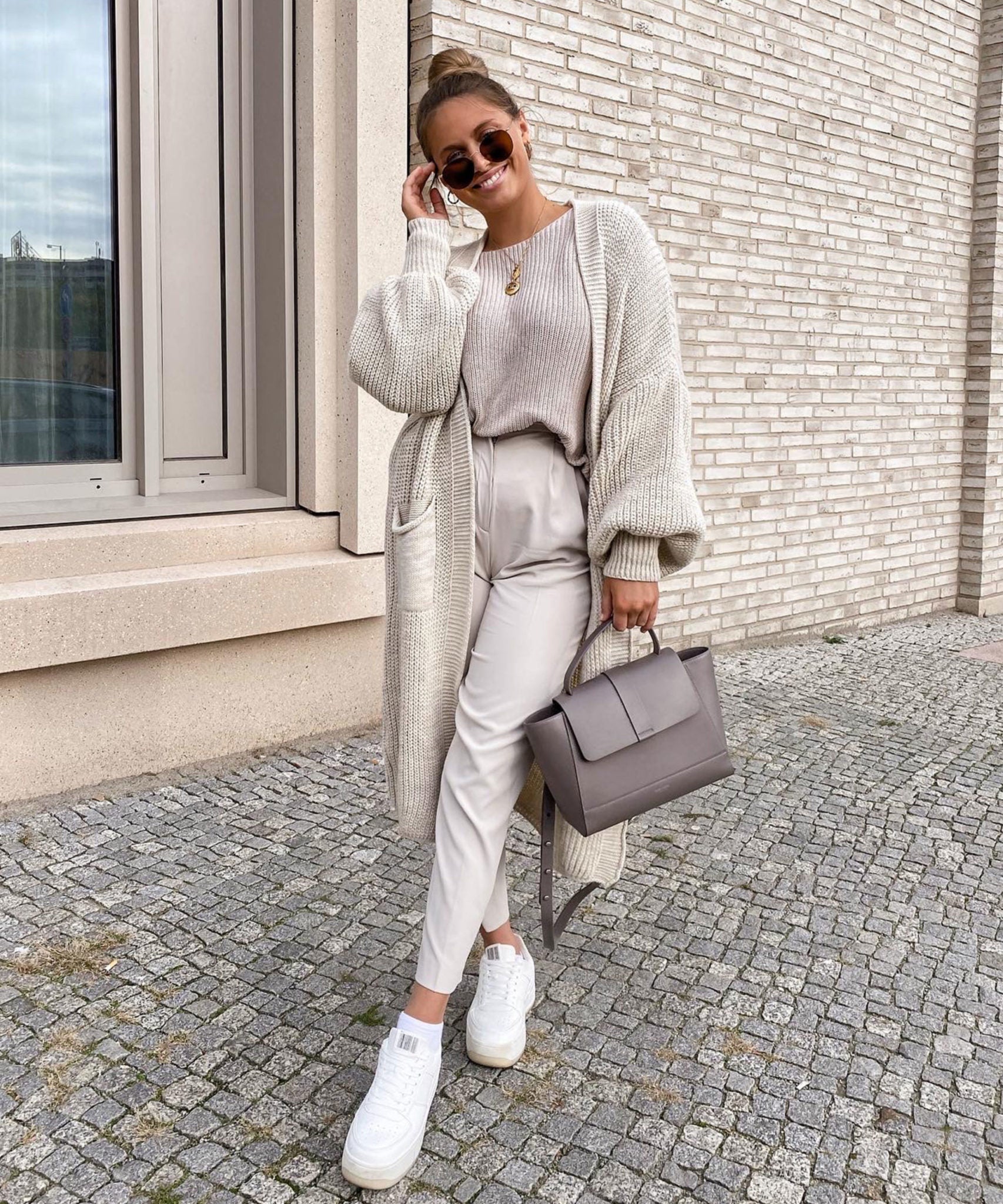 Cardigan Leilani lang Beige