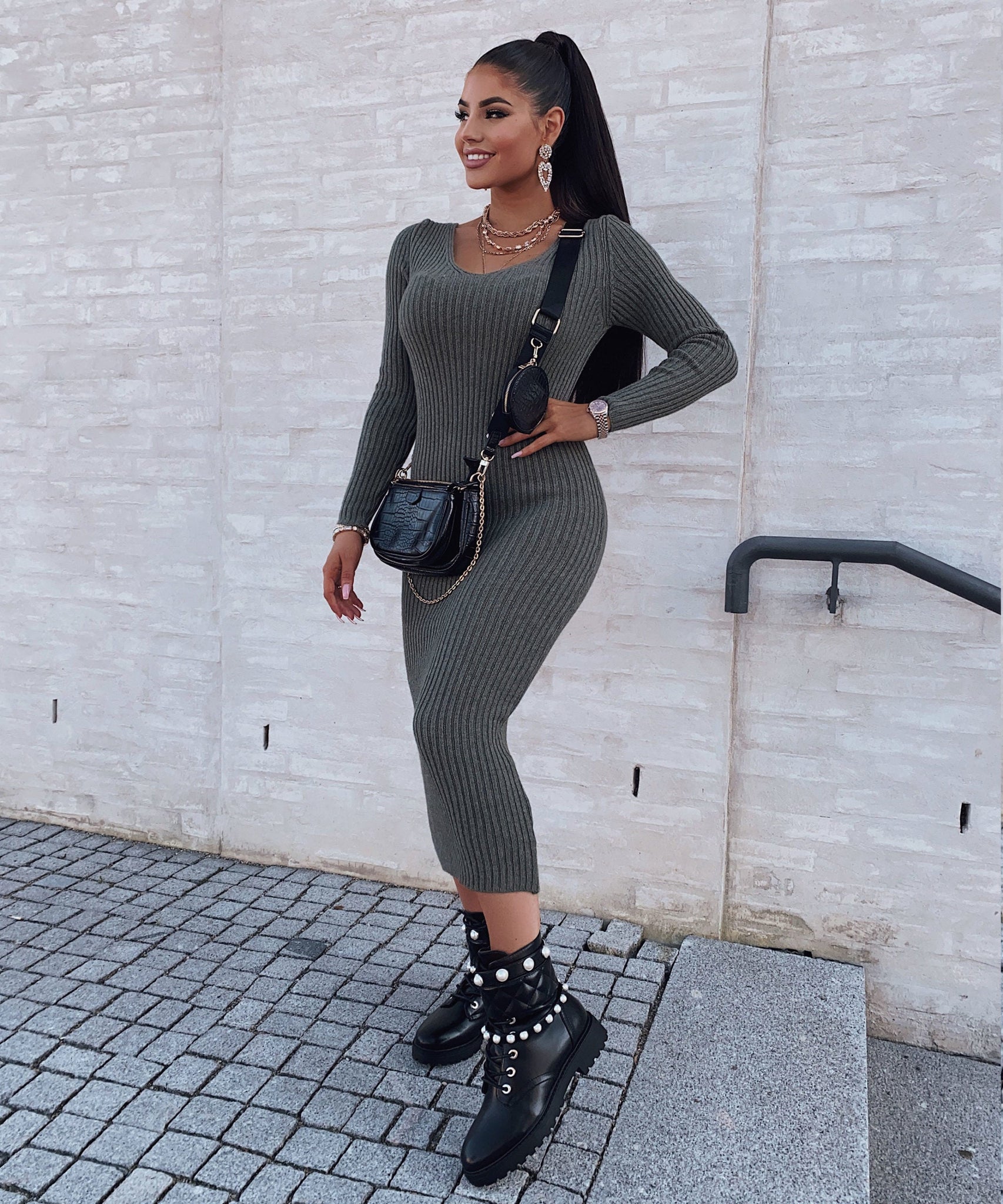 Strickkleid April Khaki