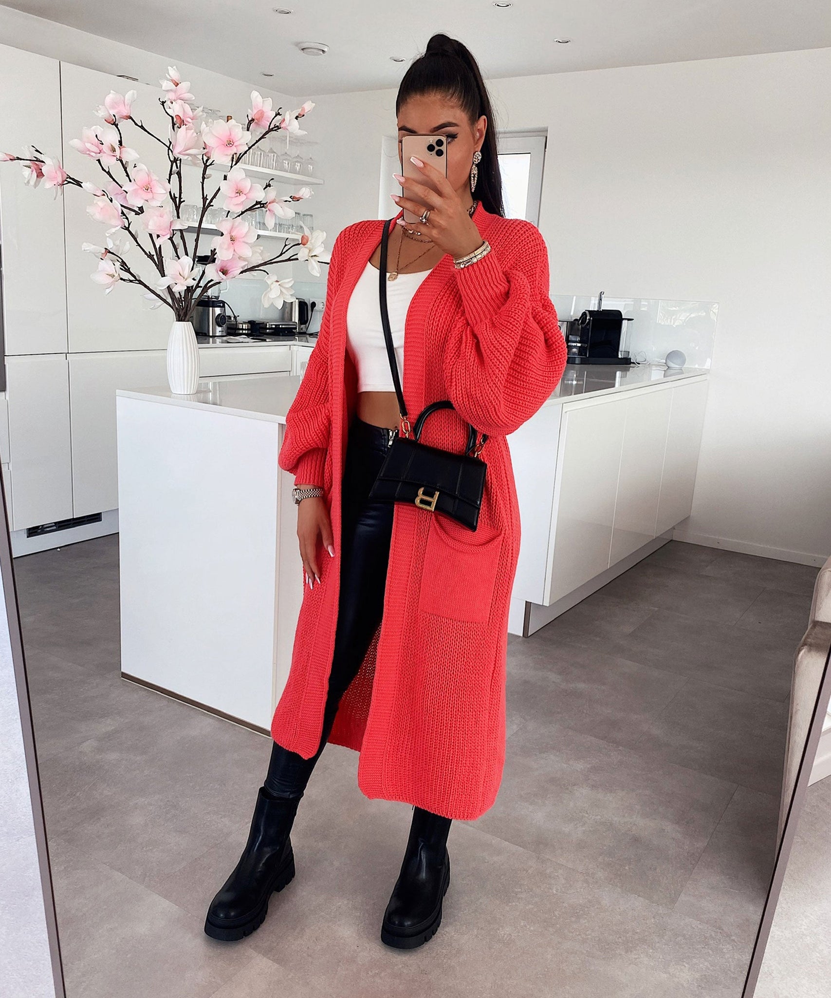 Cardigan Leilani Lang Koralle