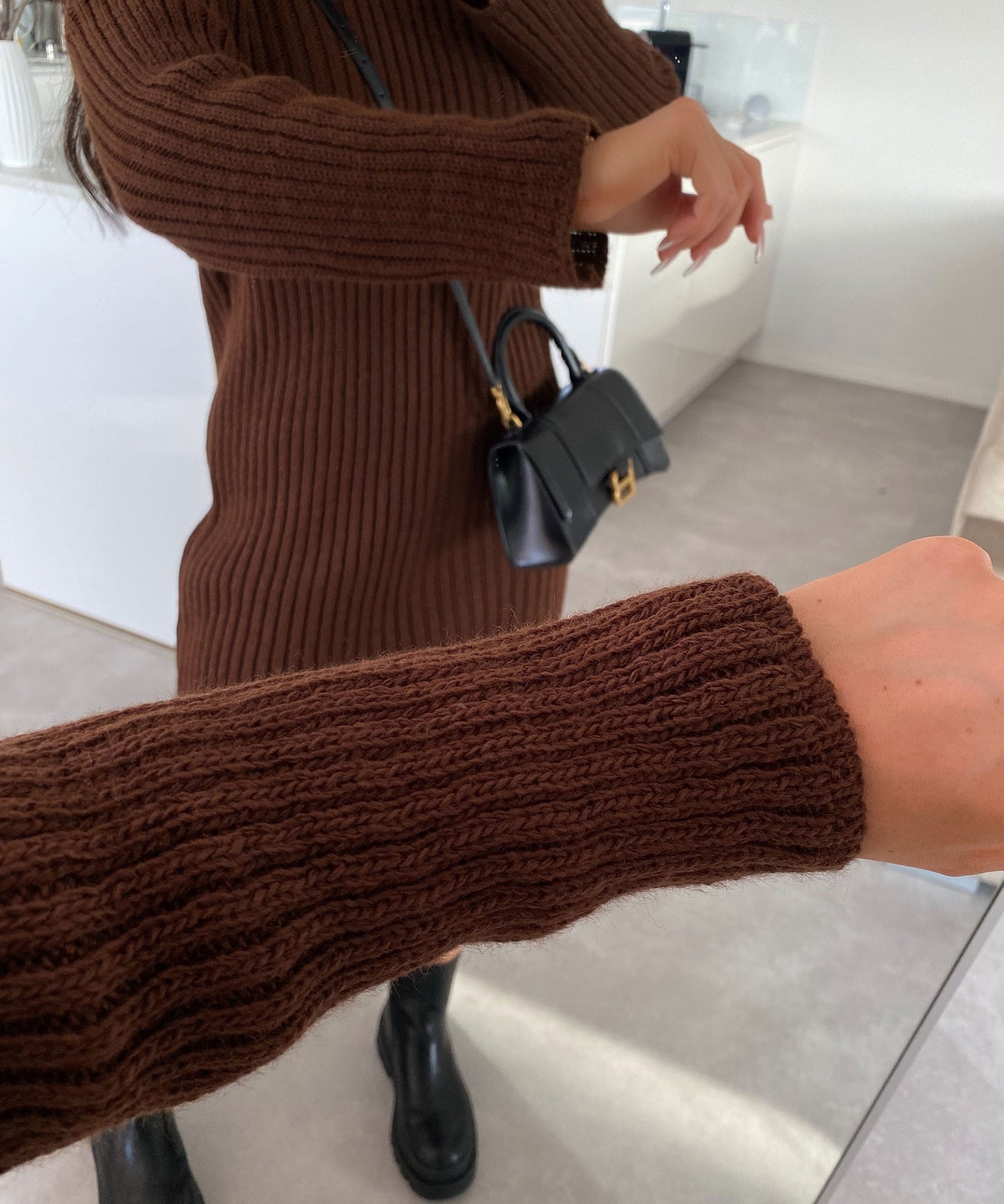 Strickkleid Rowan Dunkelbraun