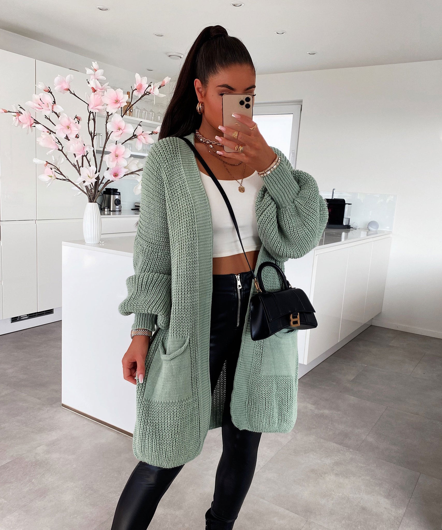 Cardigan Leilani Kurz Pistazie