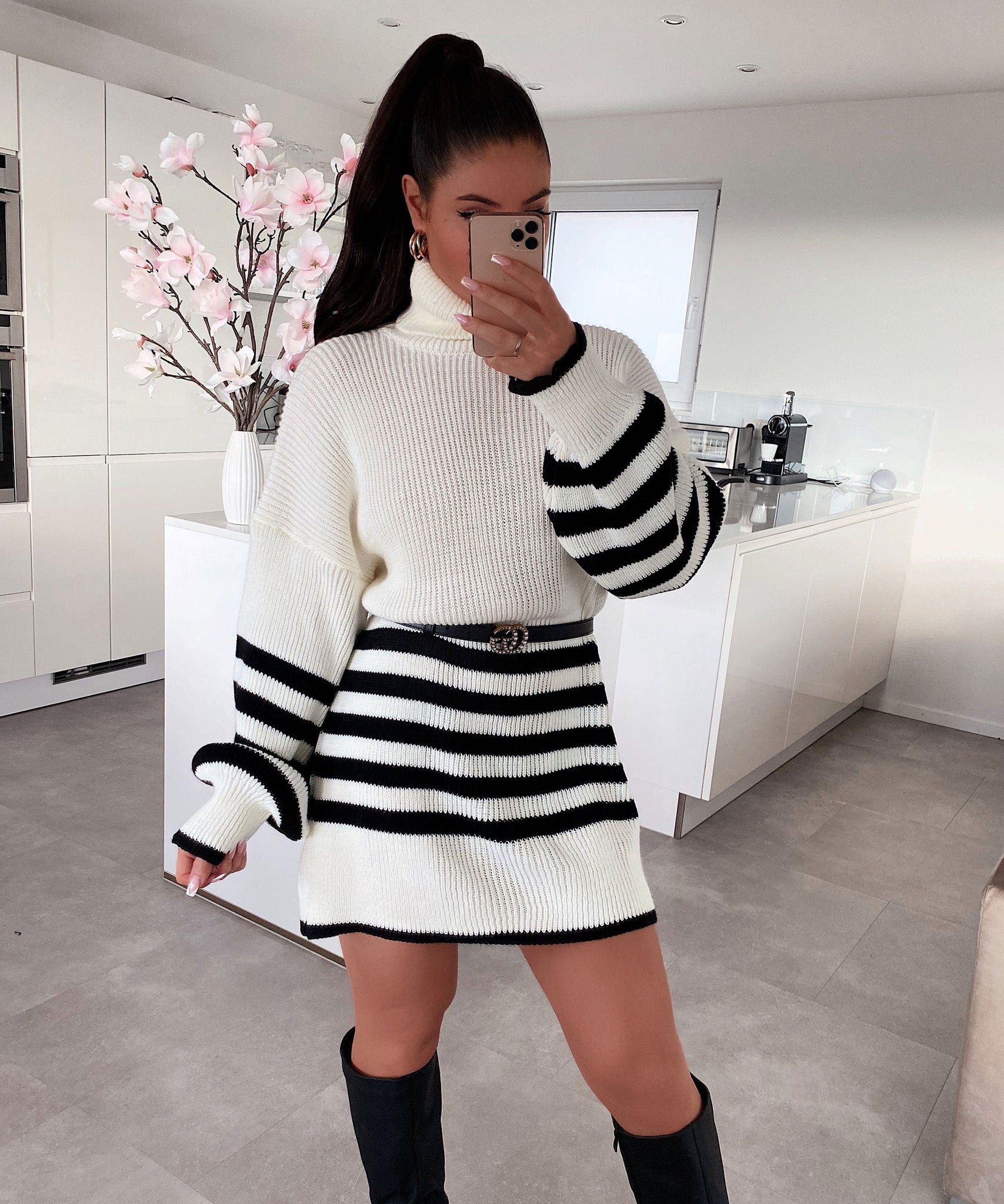 Strickkleid Margarethe Weiß