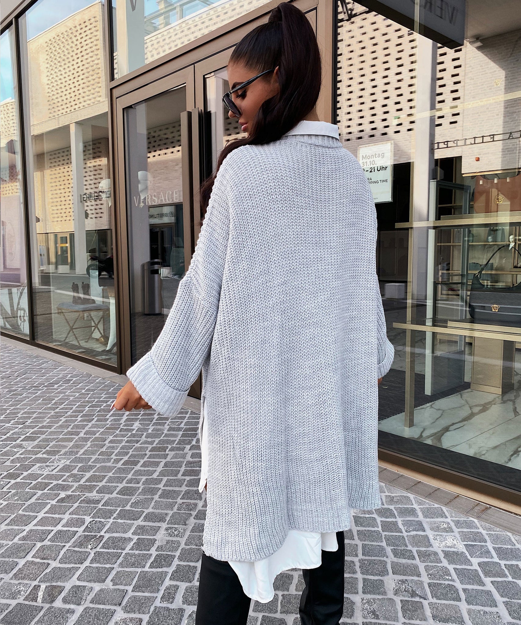 Oversize Pullover Elsa Hellgrau