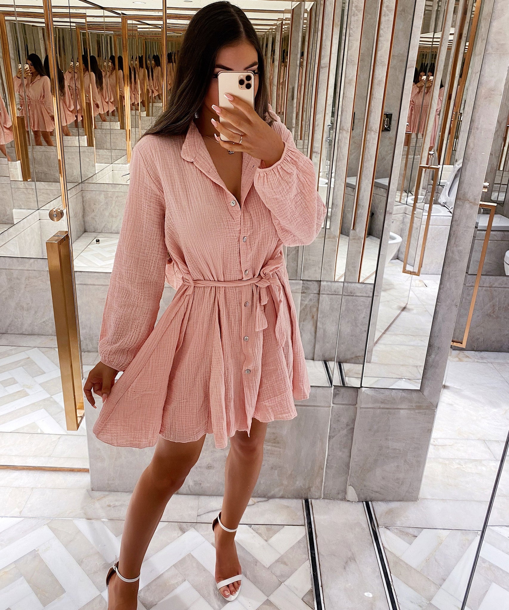 Musselin Kleid Daisy Rosa