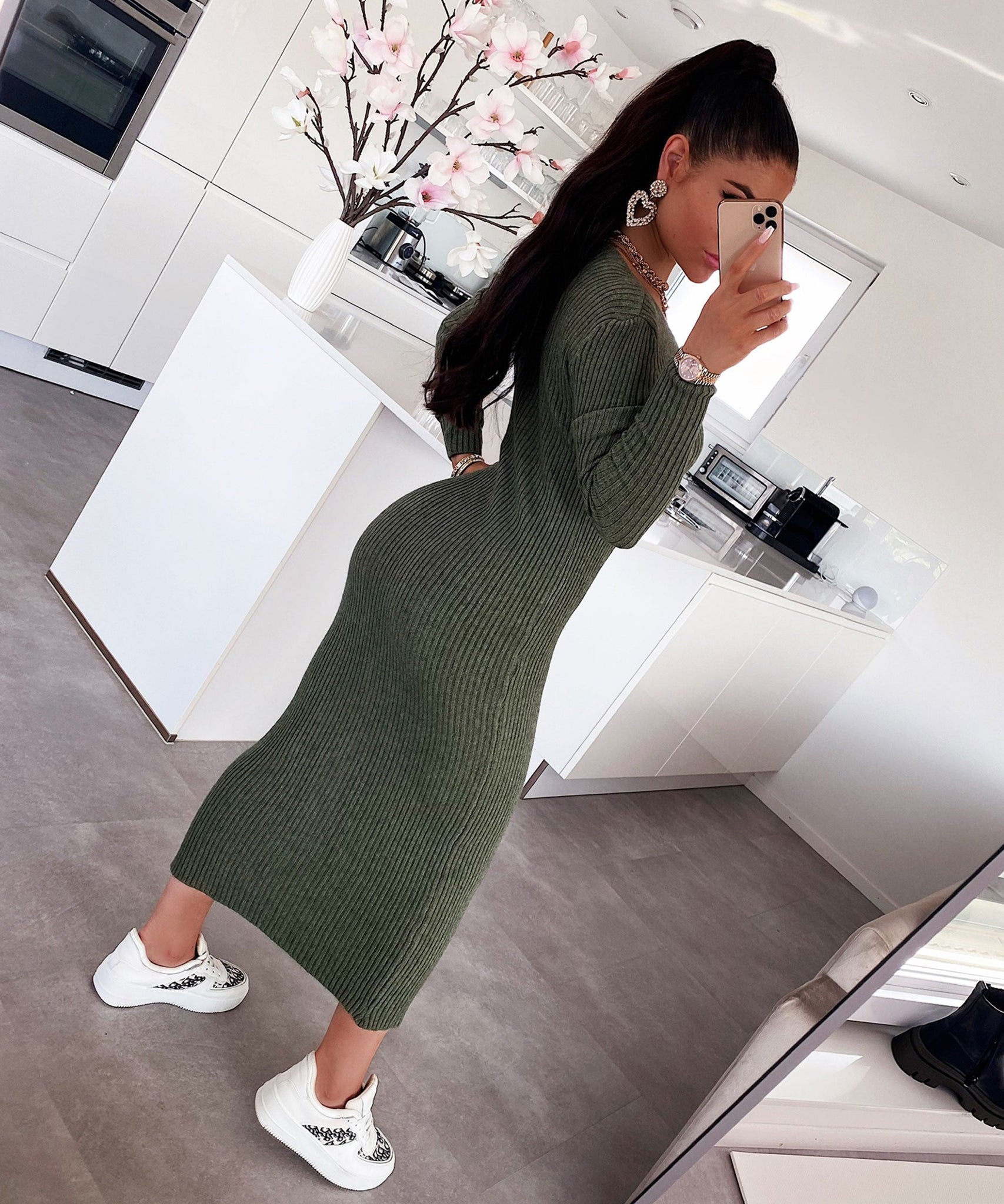 Strickkleid Lina Khaki