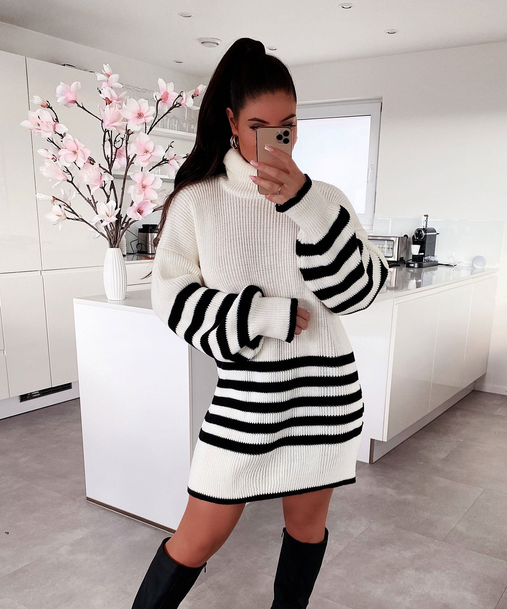 Strickkleid Margarethe Weiß