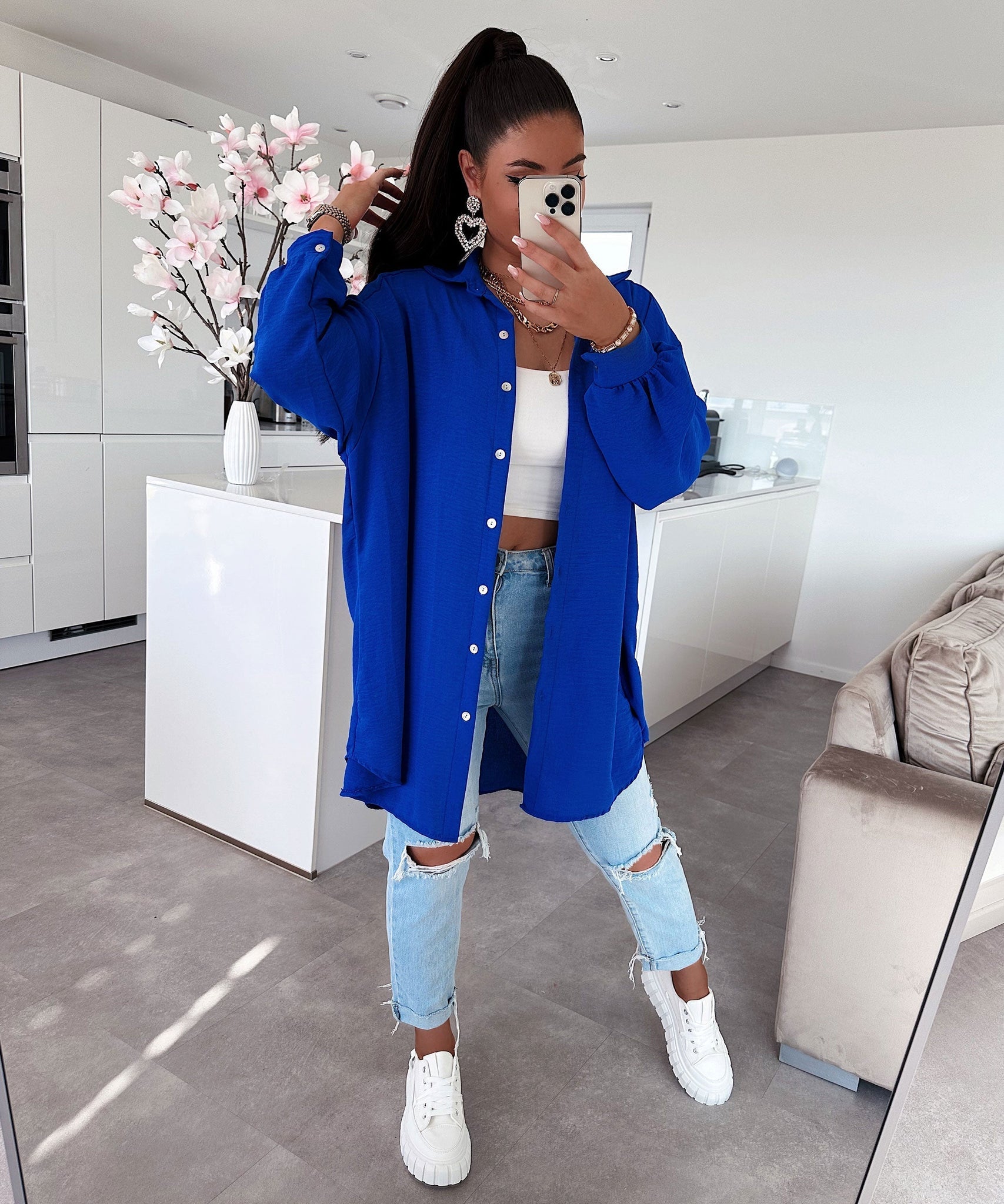 Bluse Luciana Royalblau