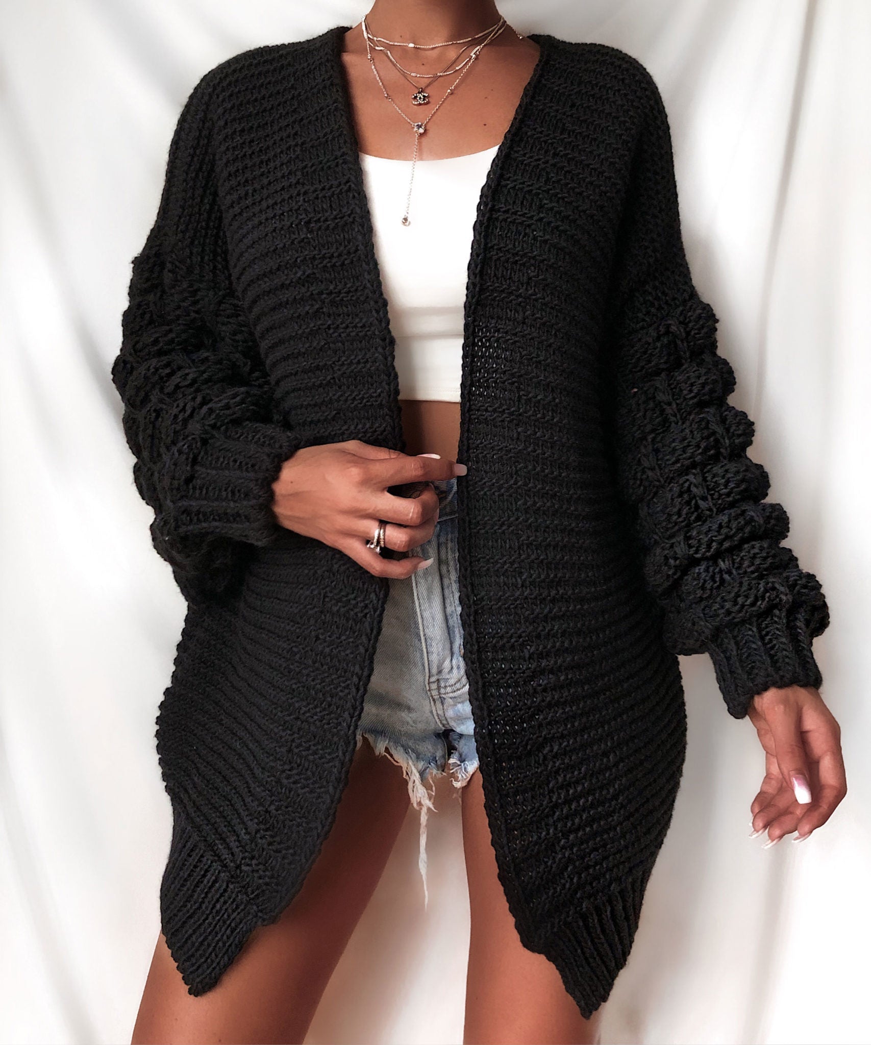 Strickjacke Cloudy Schwarz