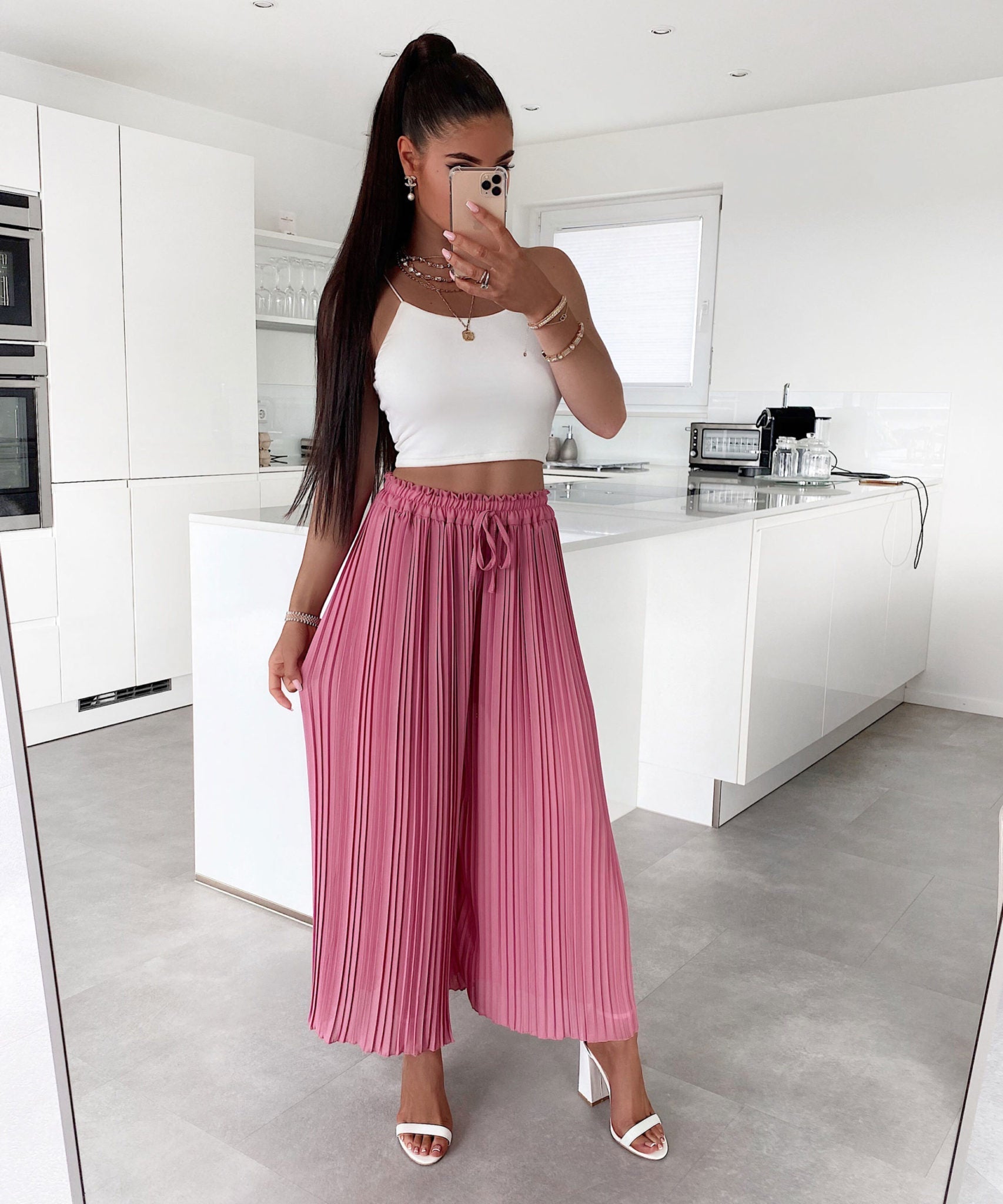 Plissee Hose Mira Beere