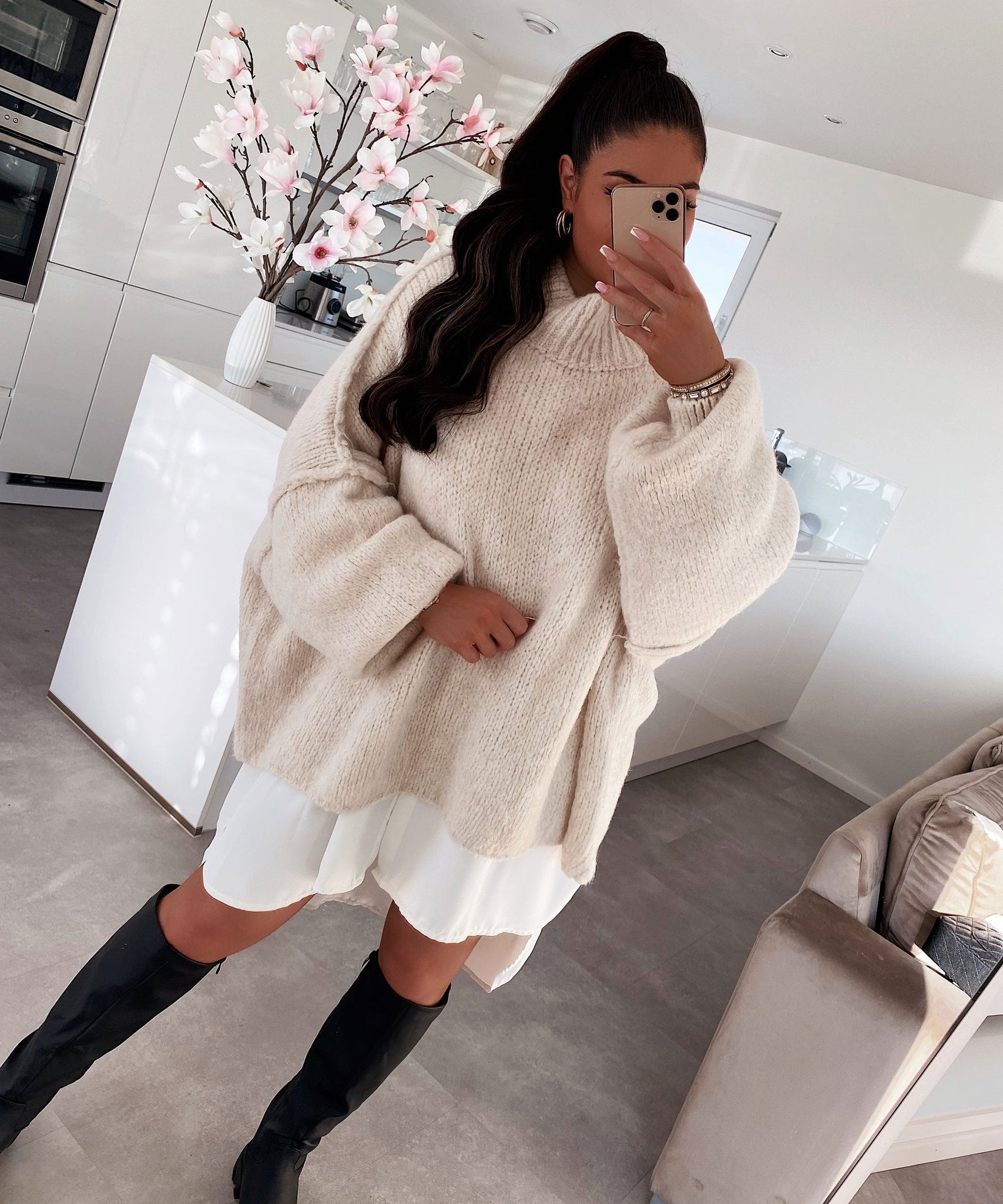 Oversize Pullover Nata Beige