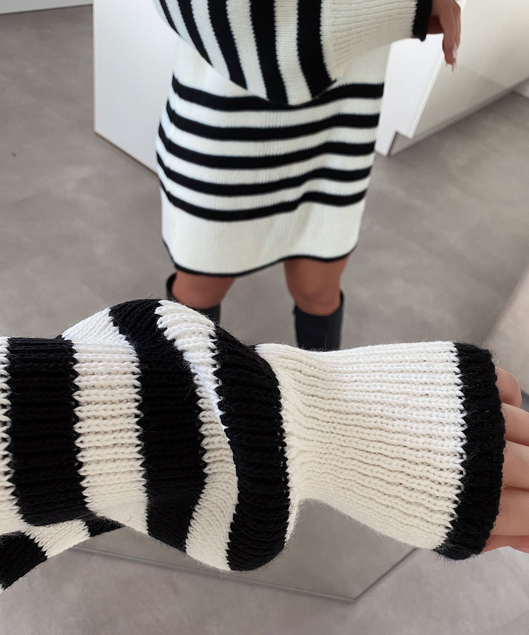 Strickkleid Margarethe Weiß