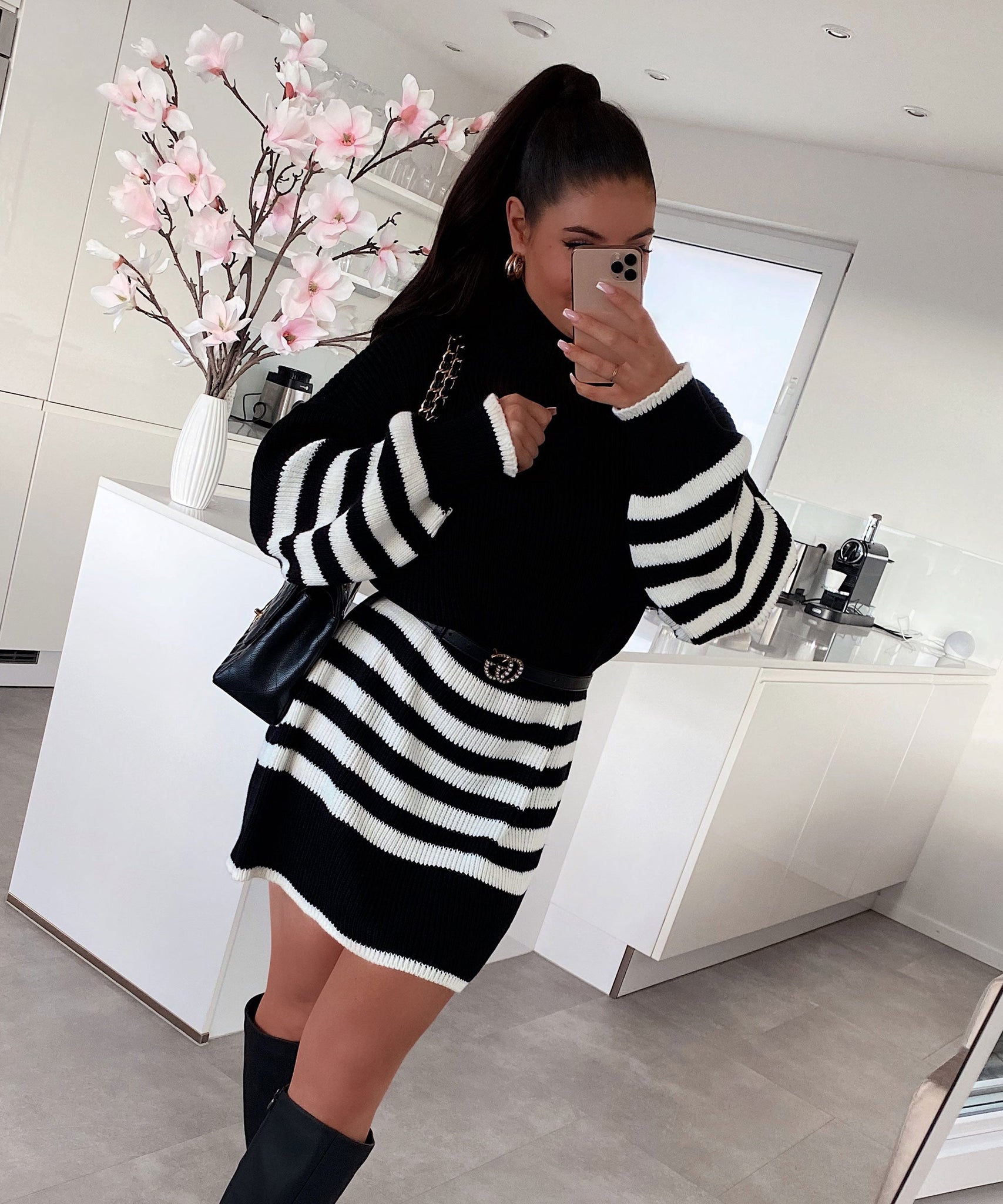 Strickkleid Margarethe Schwarz