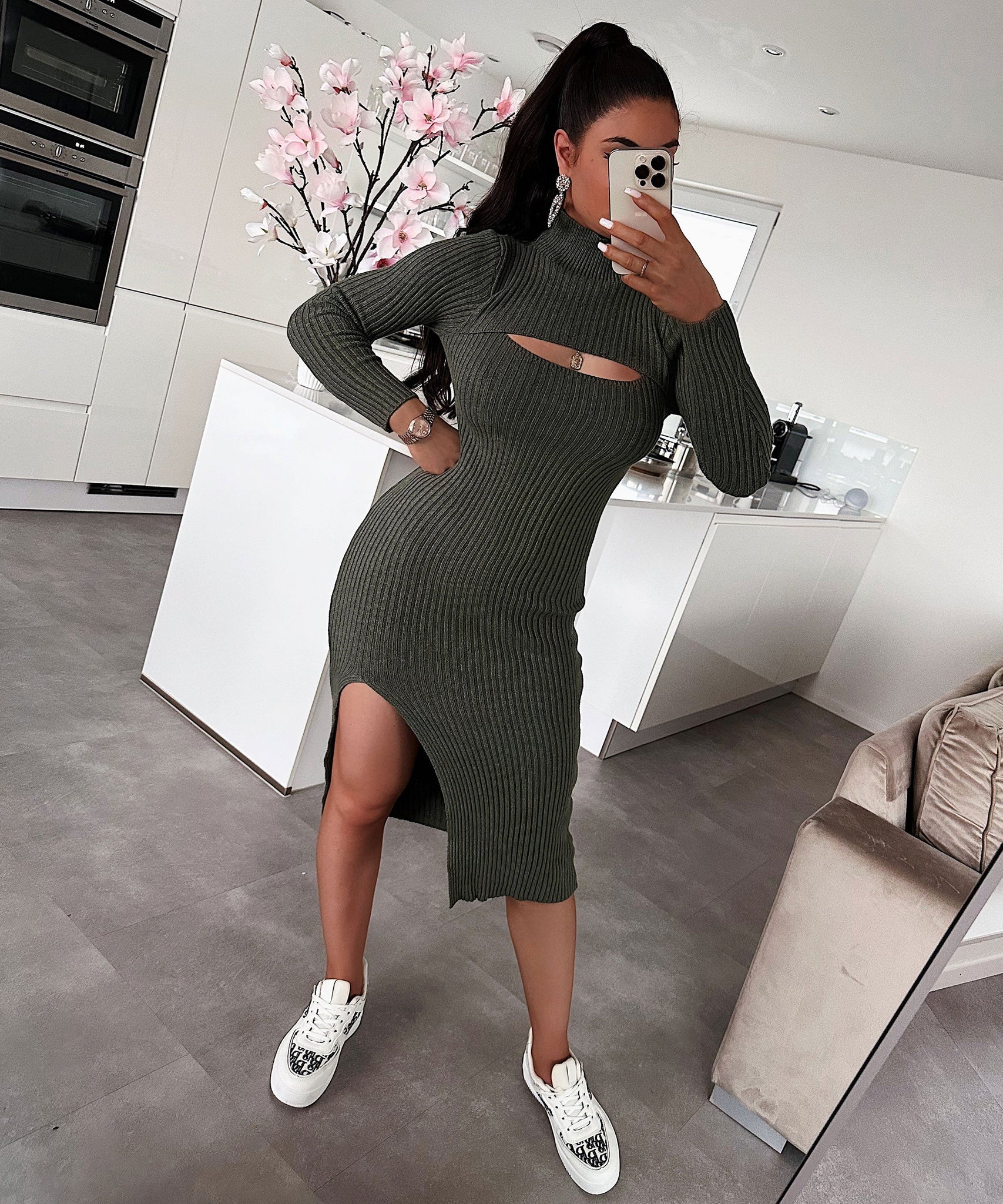 Strickkleid Leyre Khaki