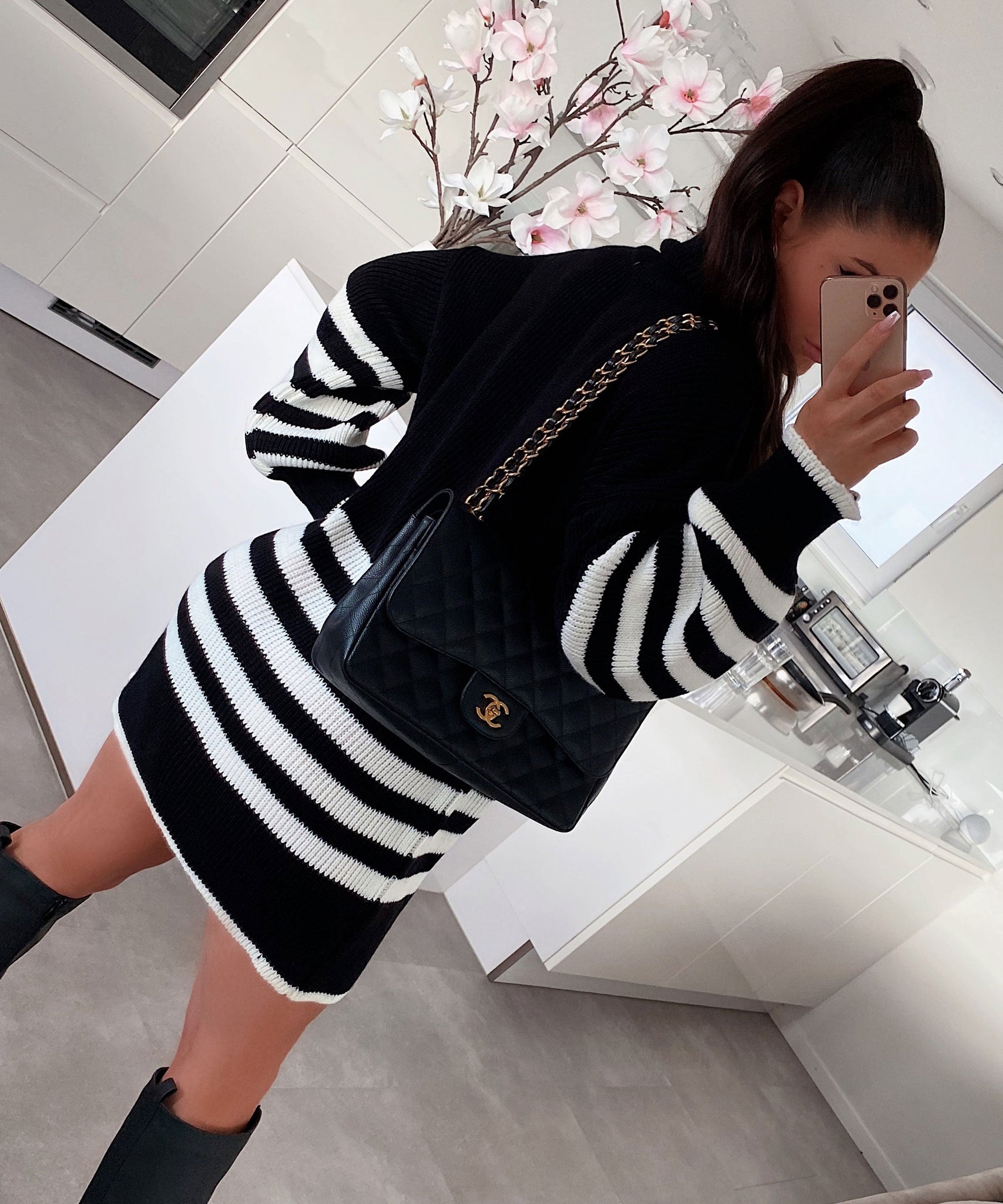 Strickkleid Margarethe Schwarz