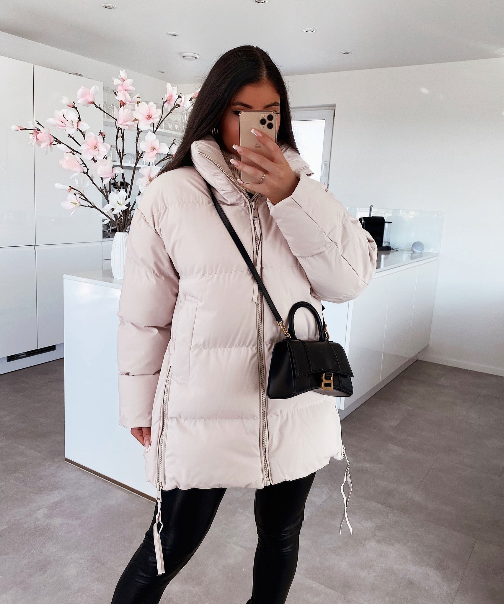 Jacke Midi Beige
