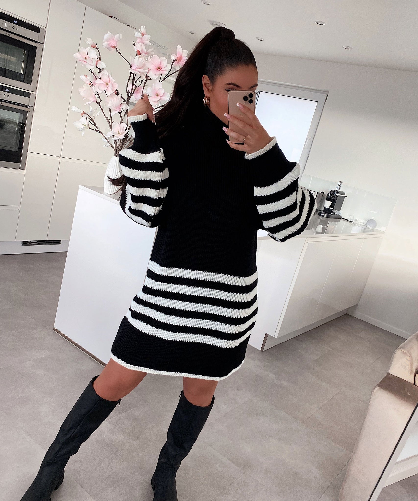 Strickkleid Margarethe Schwarz