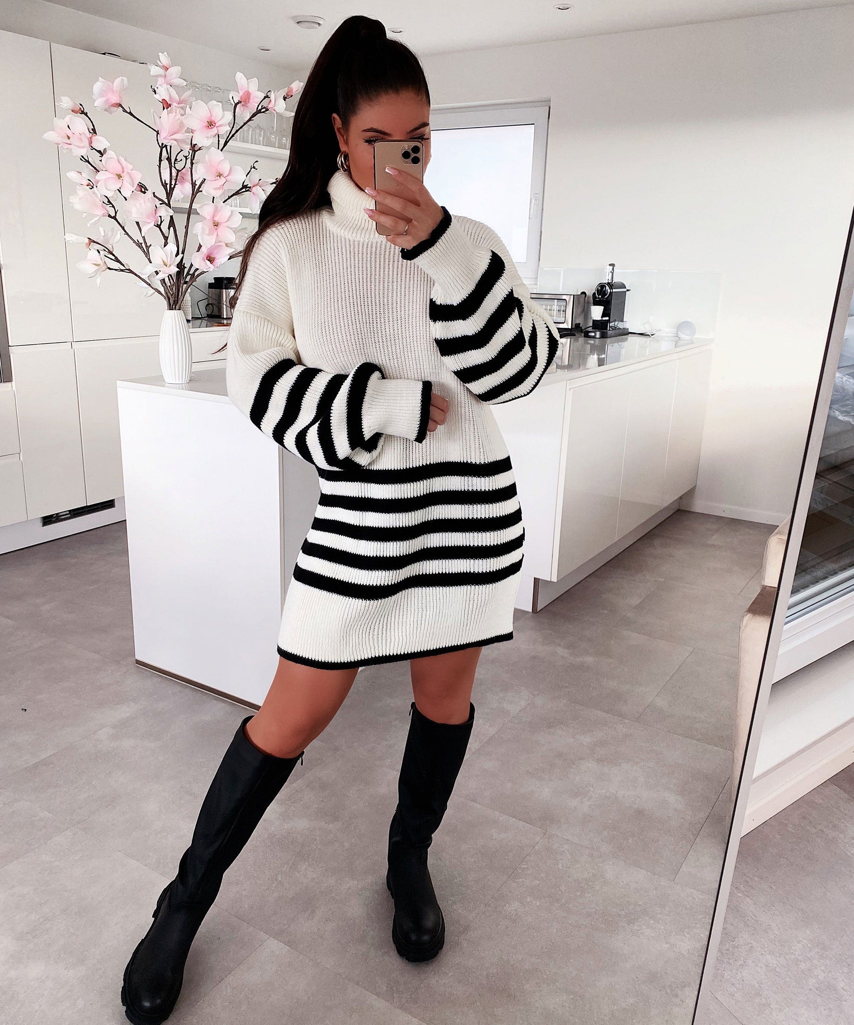 Strickkleid Margarethe Weiß