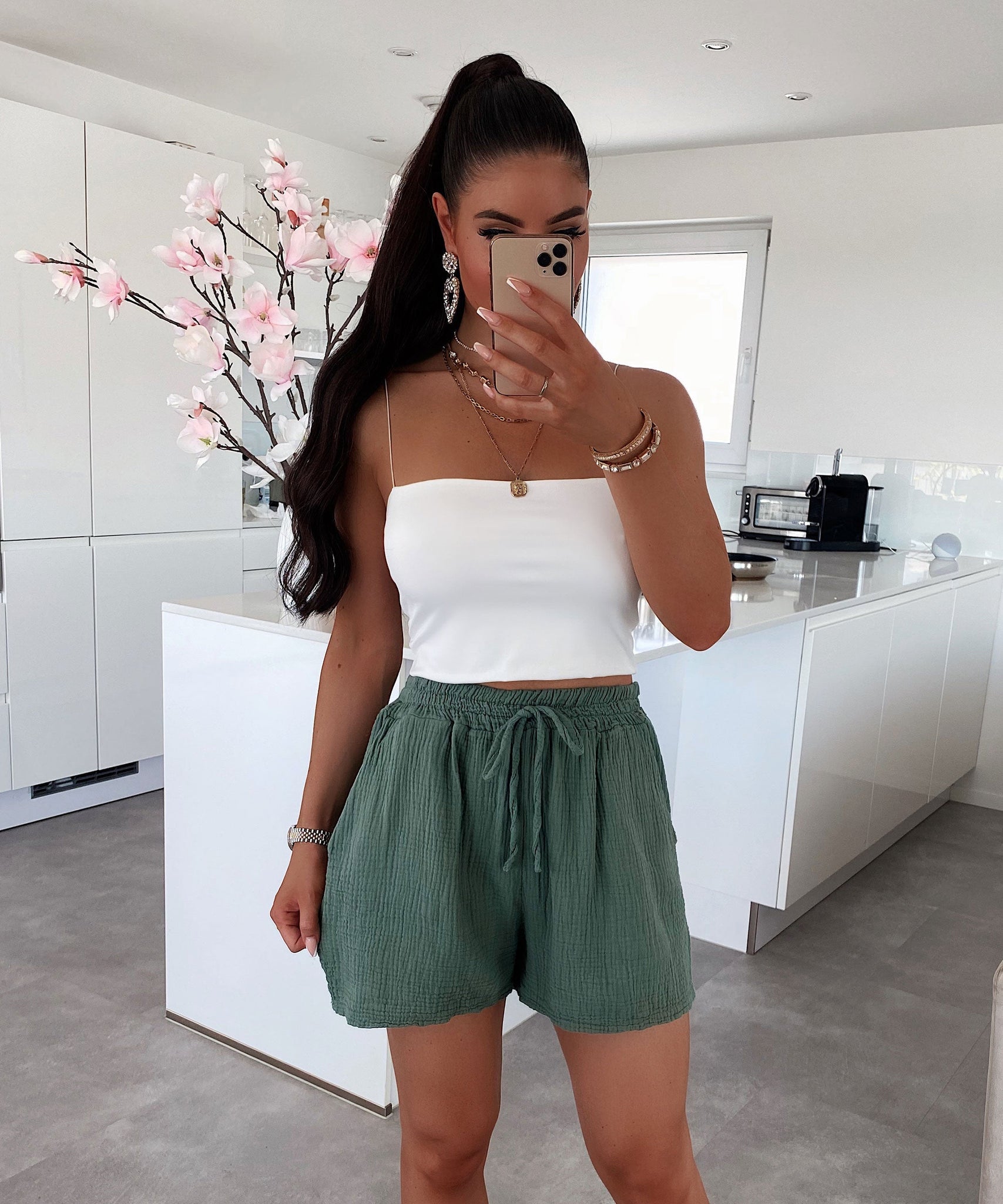 Musselin Set Lia Khaki