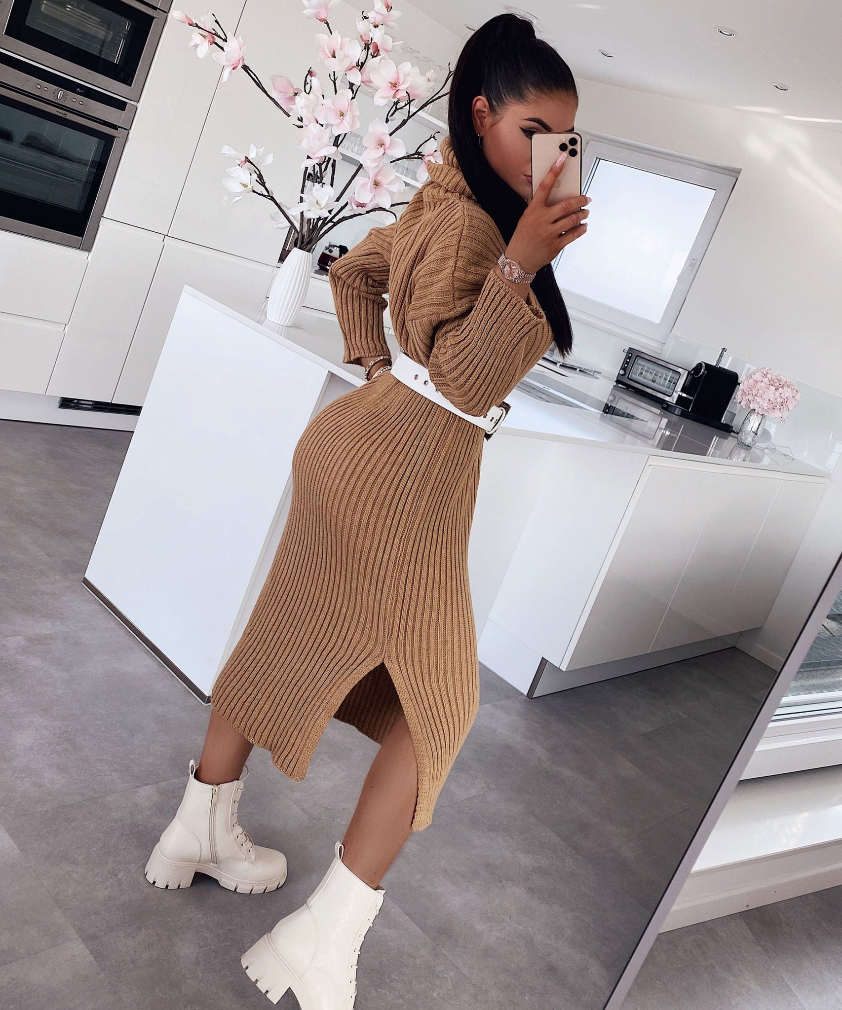 Strickkleid Rowan Camel