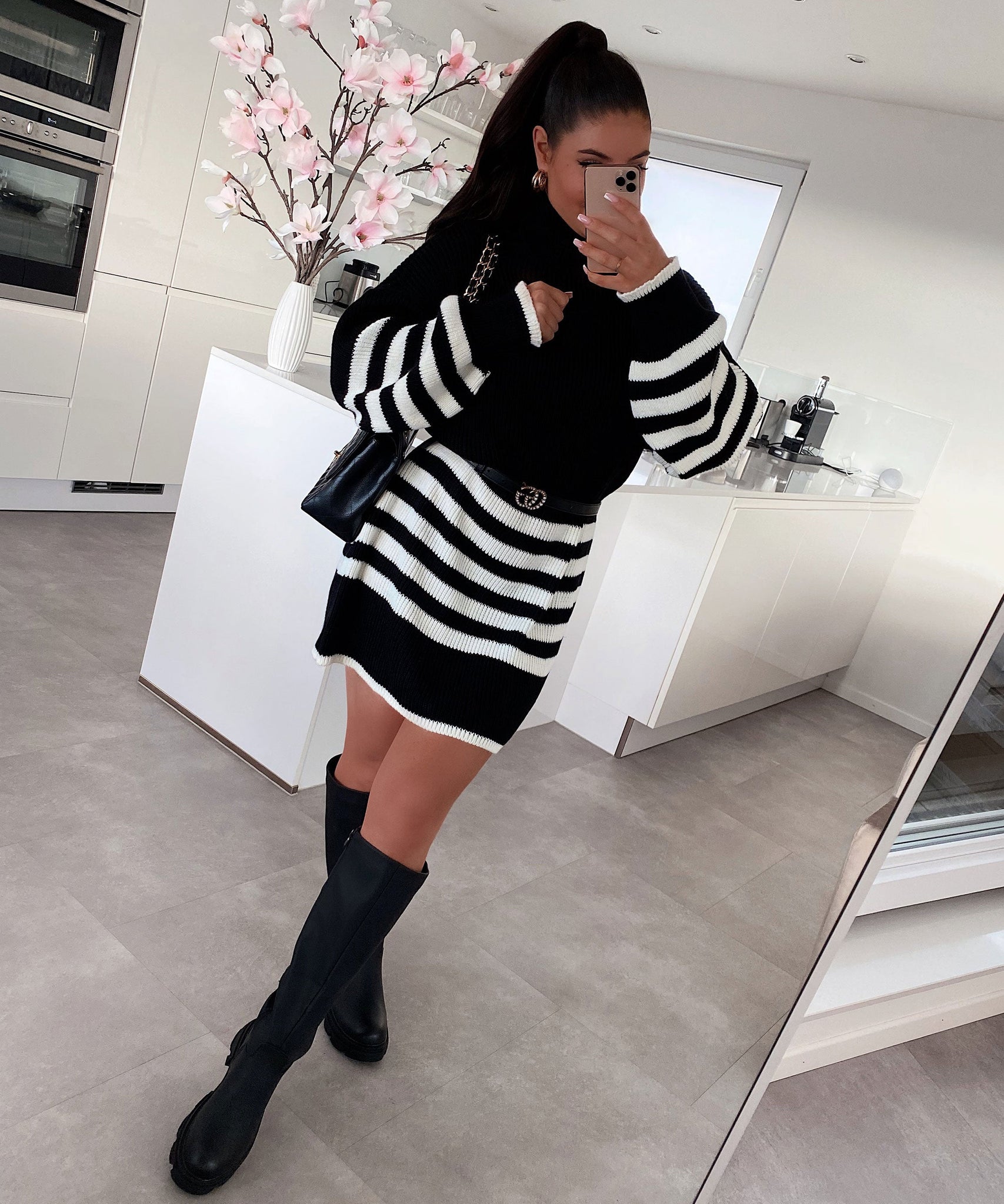 Strickkleid Margarethe Schwarz