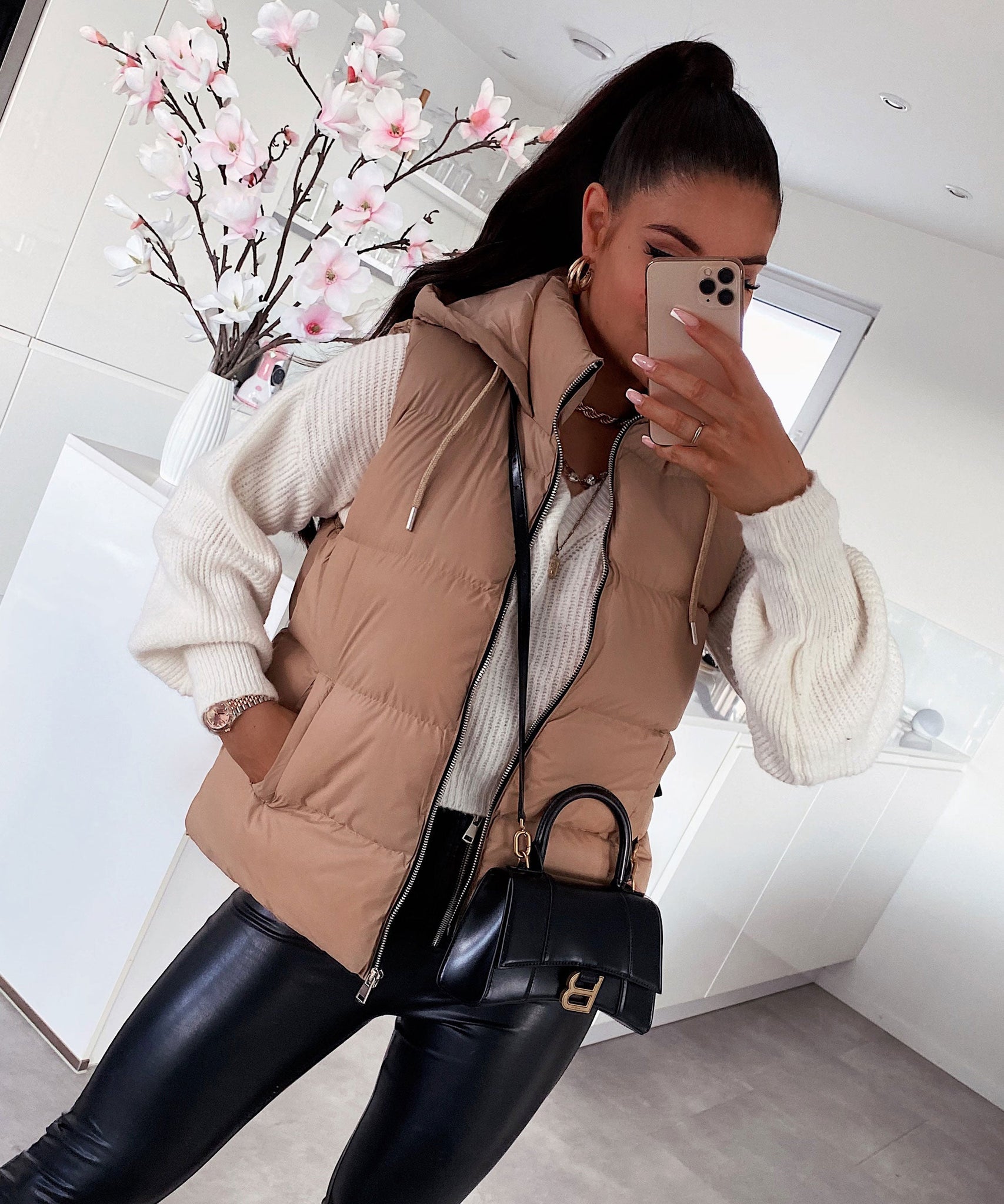 Weste Megan Kurz Beige