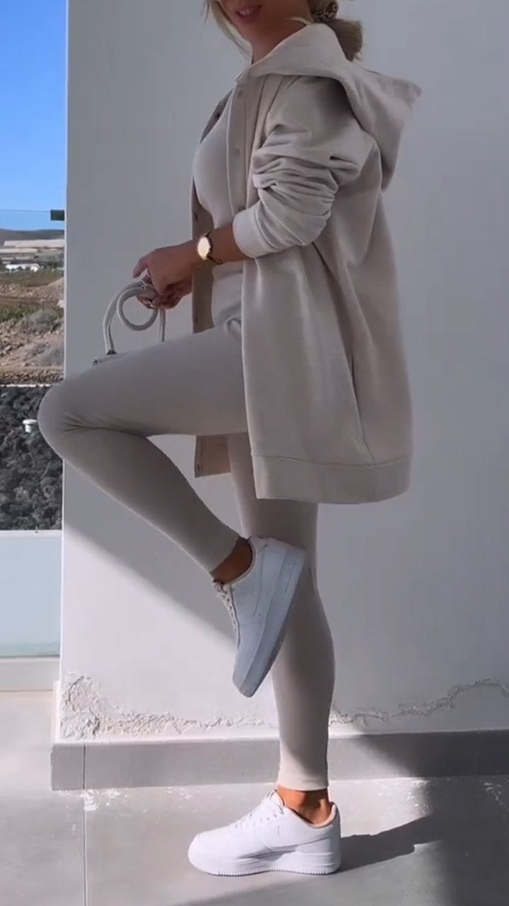 Kelsey™ - Bestehend Aus Strickjacke Und Sweatshirt Mit Kapuze