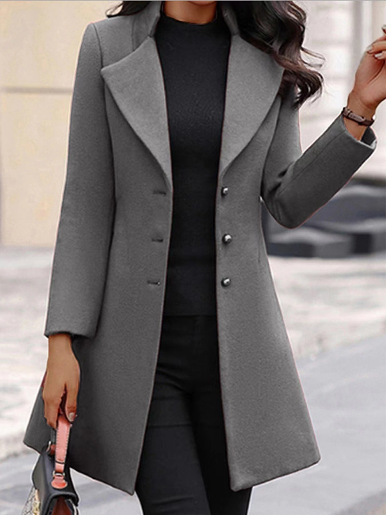 Lara™ - Women's Long Woolen Coat (50% Rabatt)