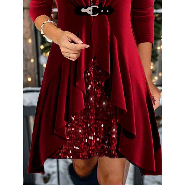 Flora™ - Lässiges langärmeliges Kleid mit Rundhalsausschnitt (50% RABATT)