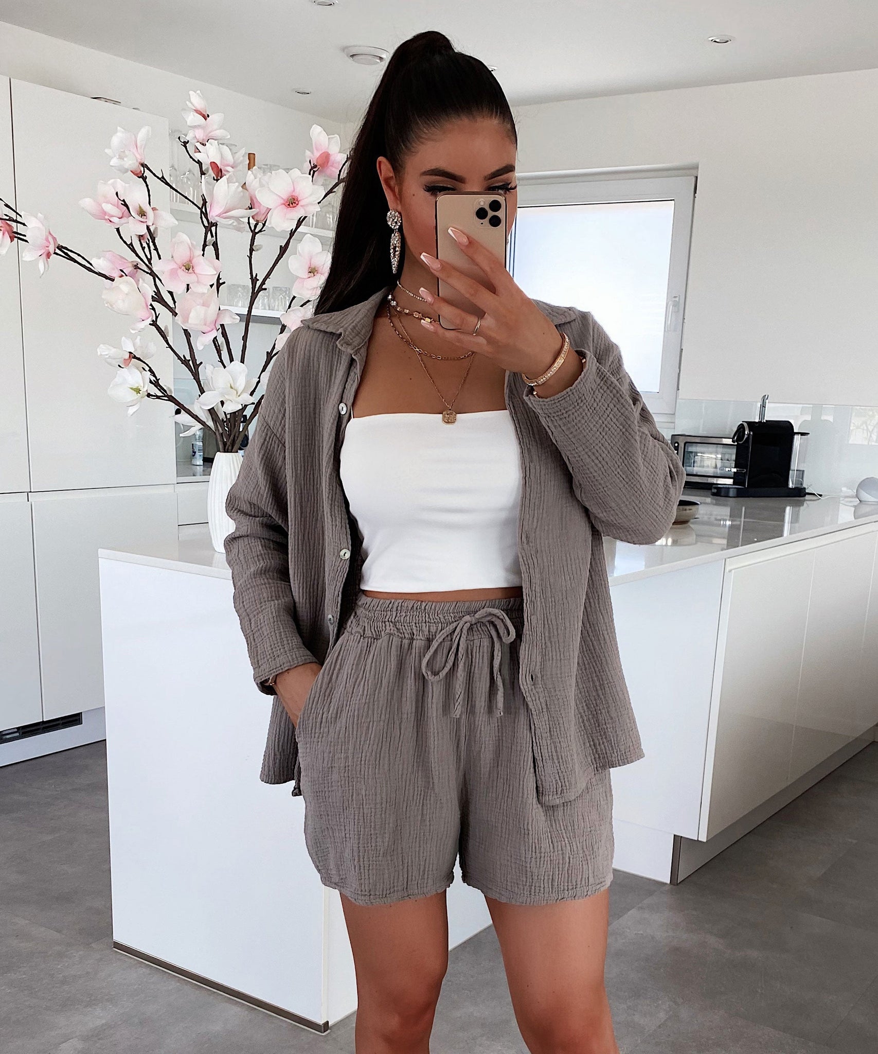 Musselin Set Lia Taupe