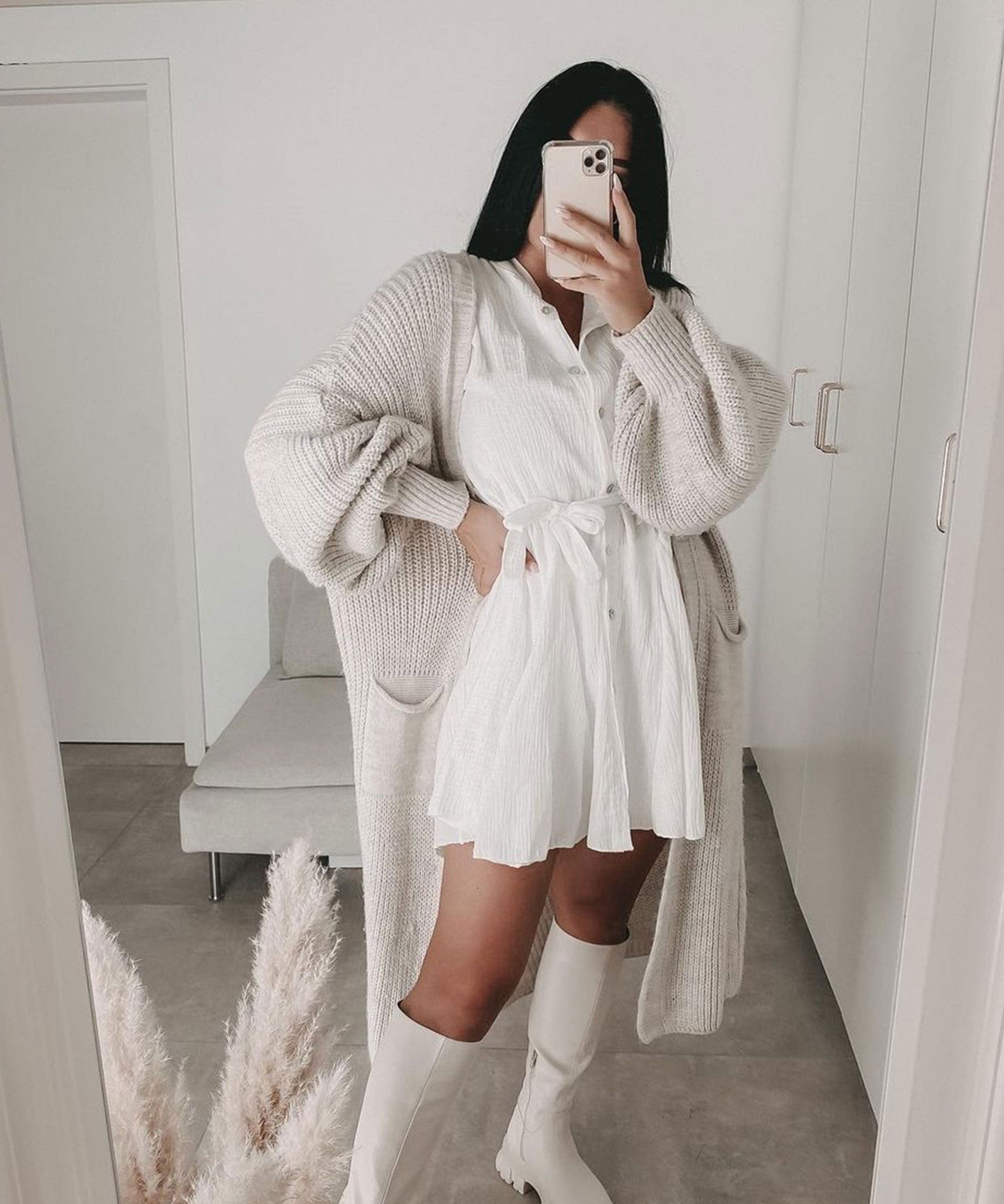 Cardigan Leilani lang Beige