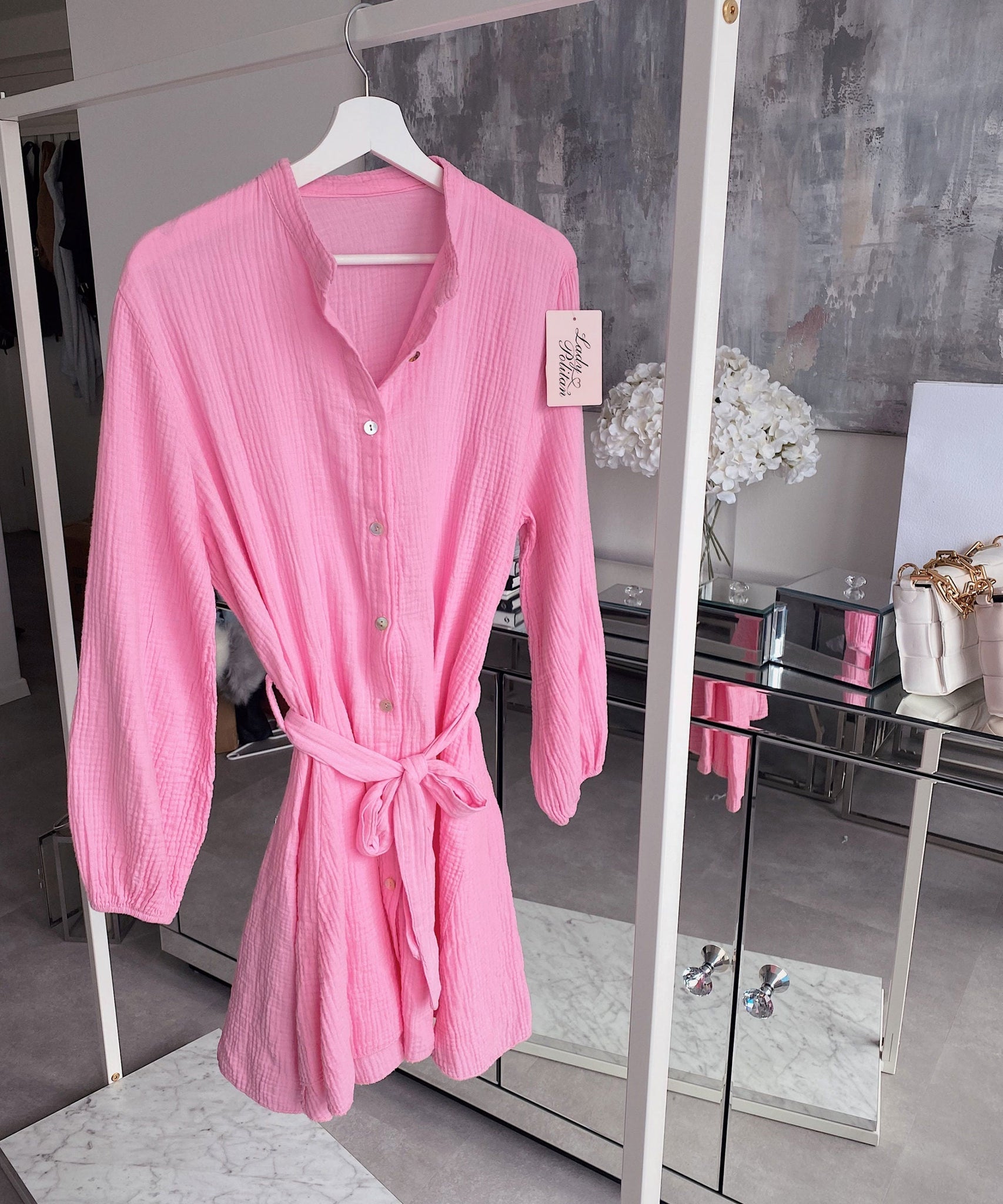 Musselin Kleid Daisy Hellpink