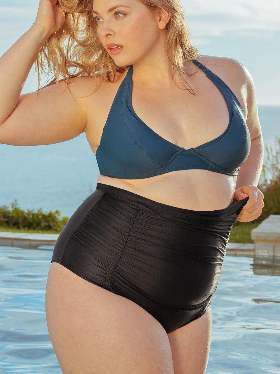 Rucheno - Bikini-Unterteil mit hohem Bund