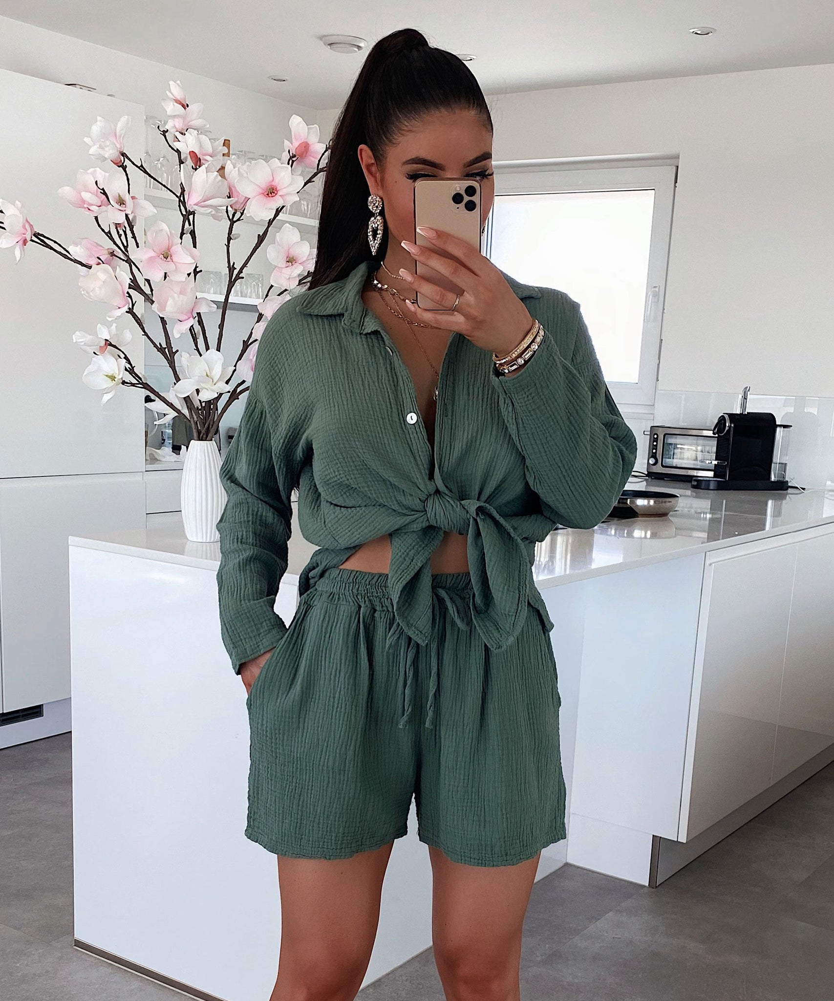 Musselin Set Lia Khaki