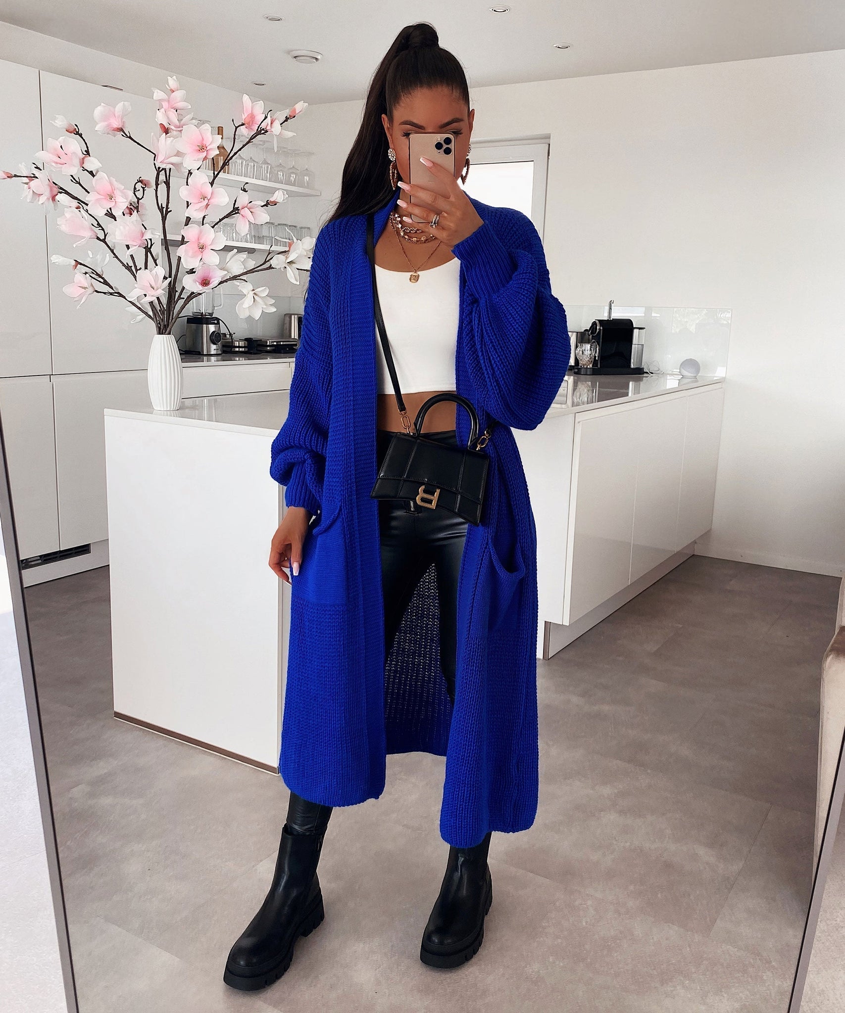 Cardigan Leilani Lang Royalblau