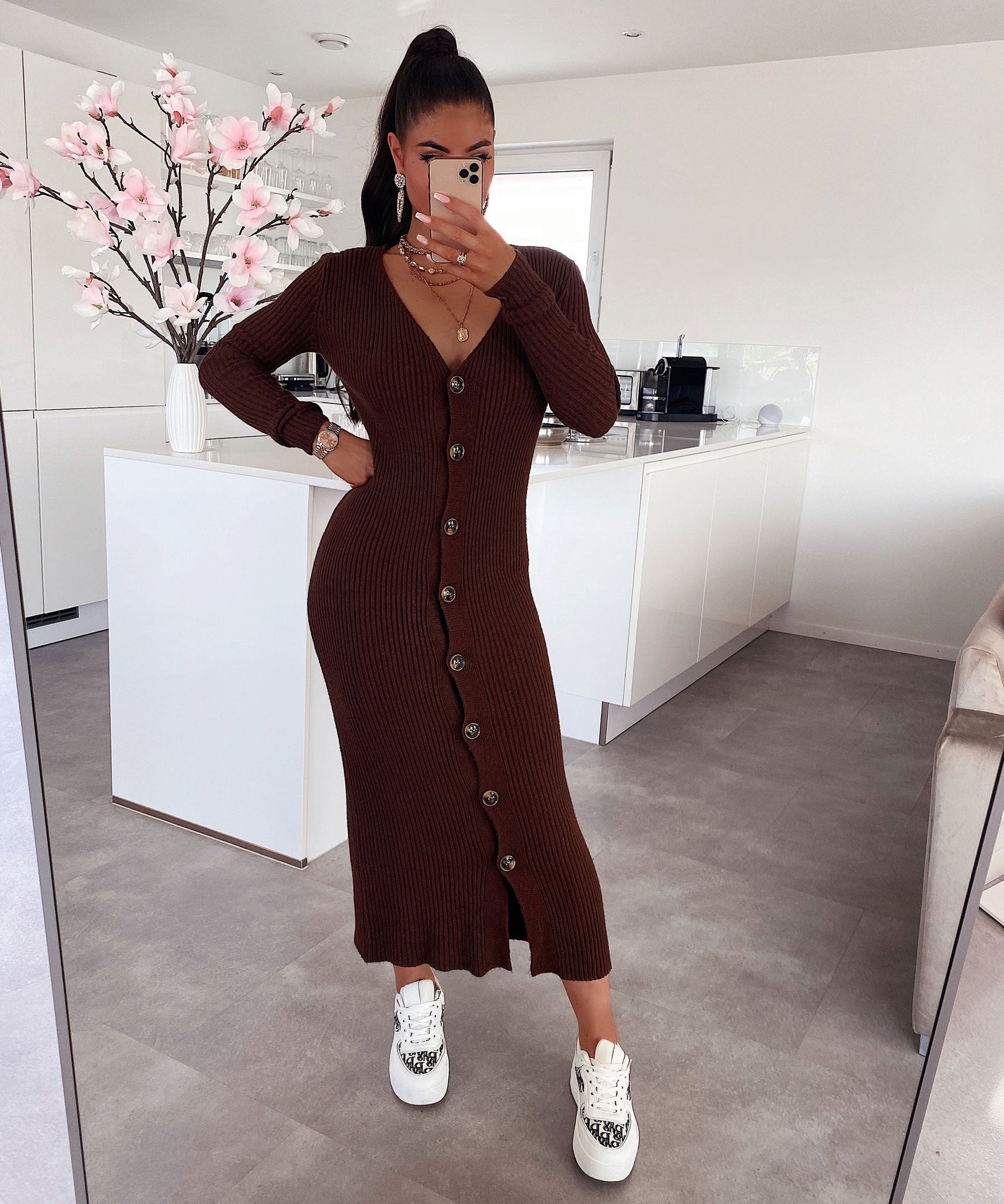 Strickkleid Lina Braun